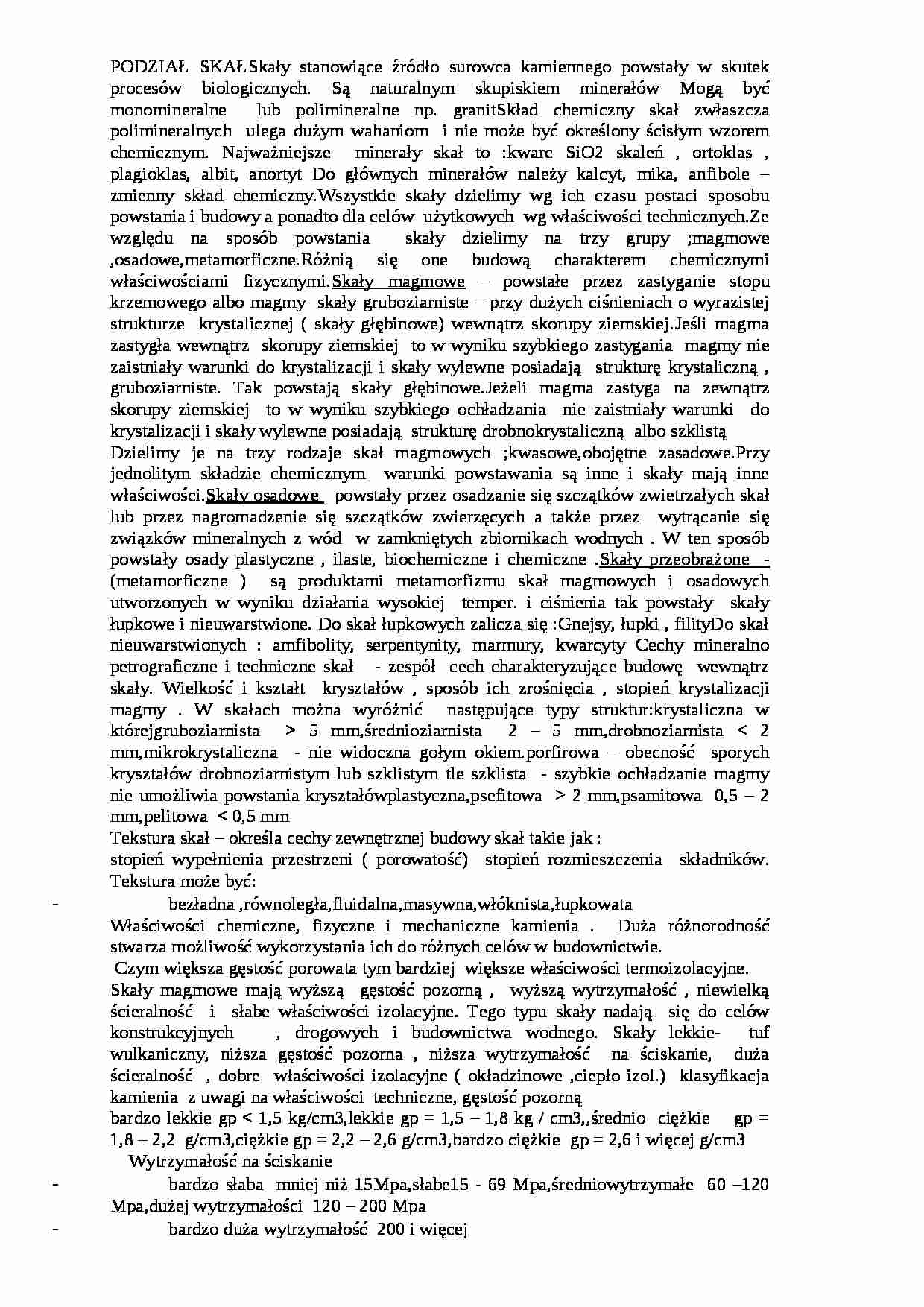 Skały- ćwiczenia - strona 1