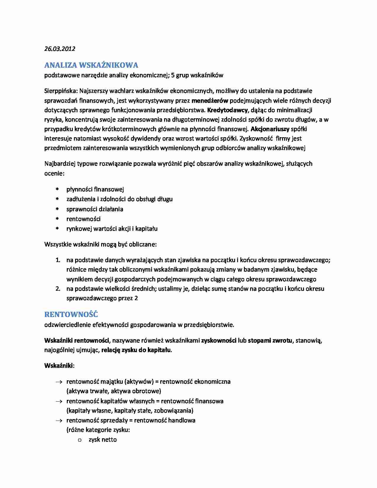 analiza wskaznikowa - strona 1