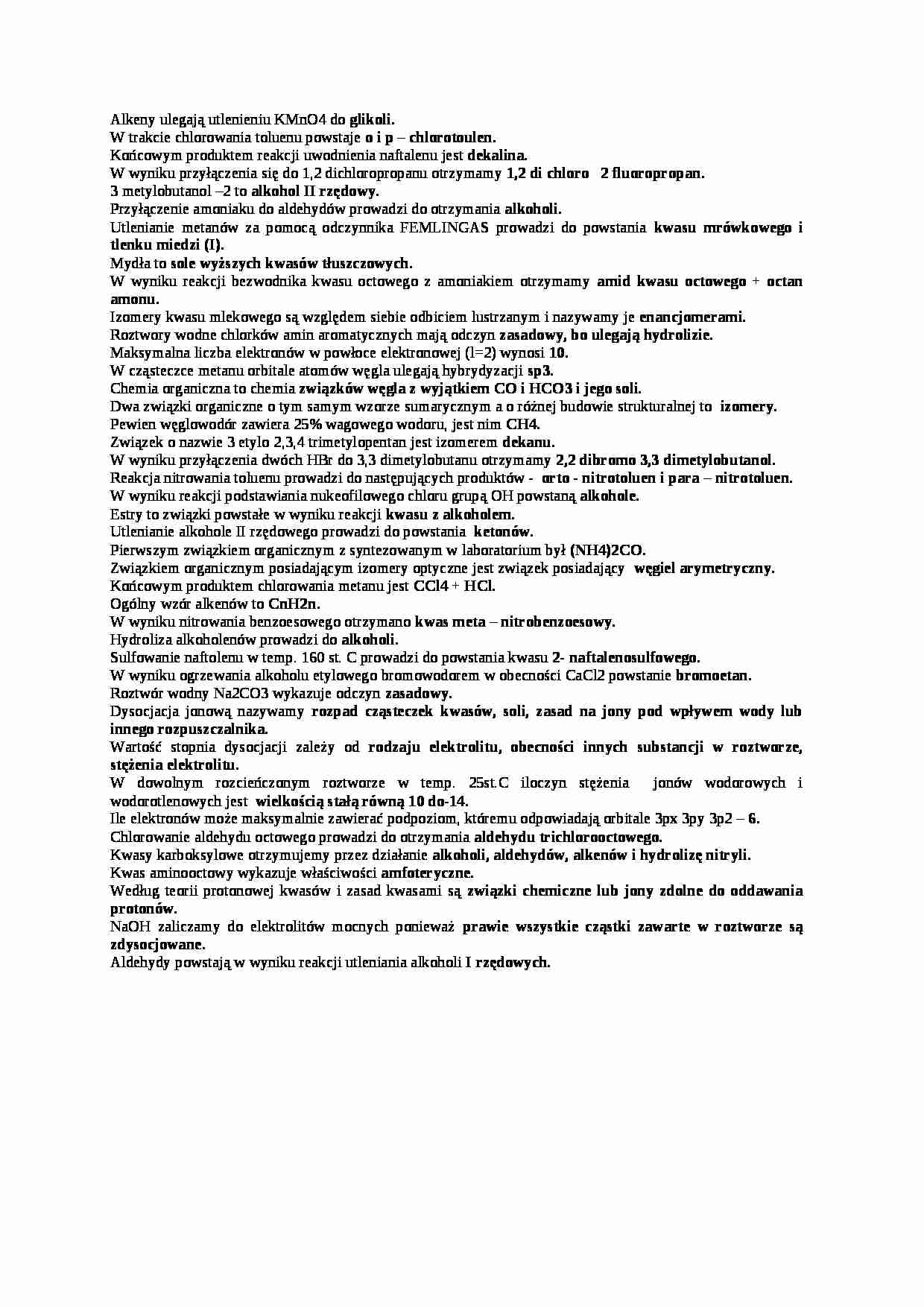 Alkeny - ćwiczenia - strona 1