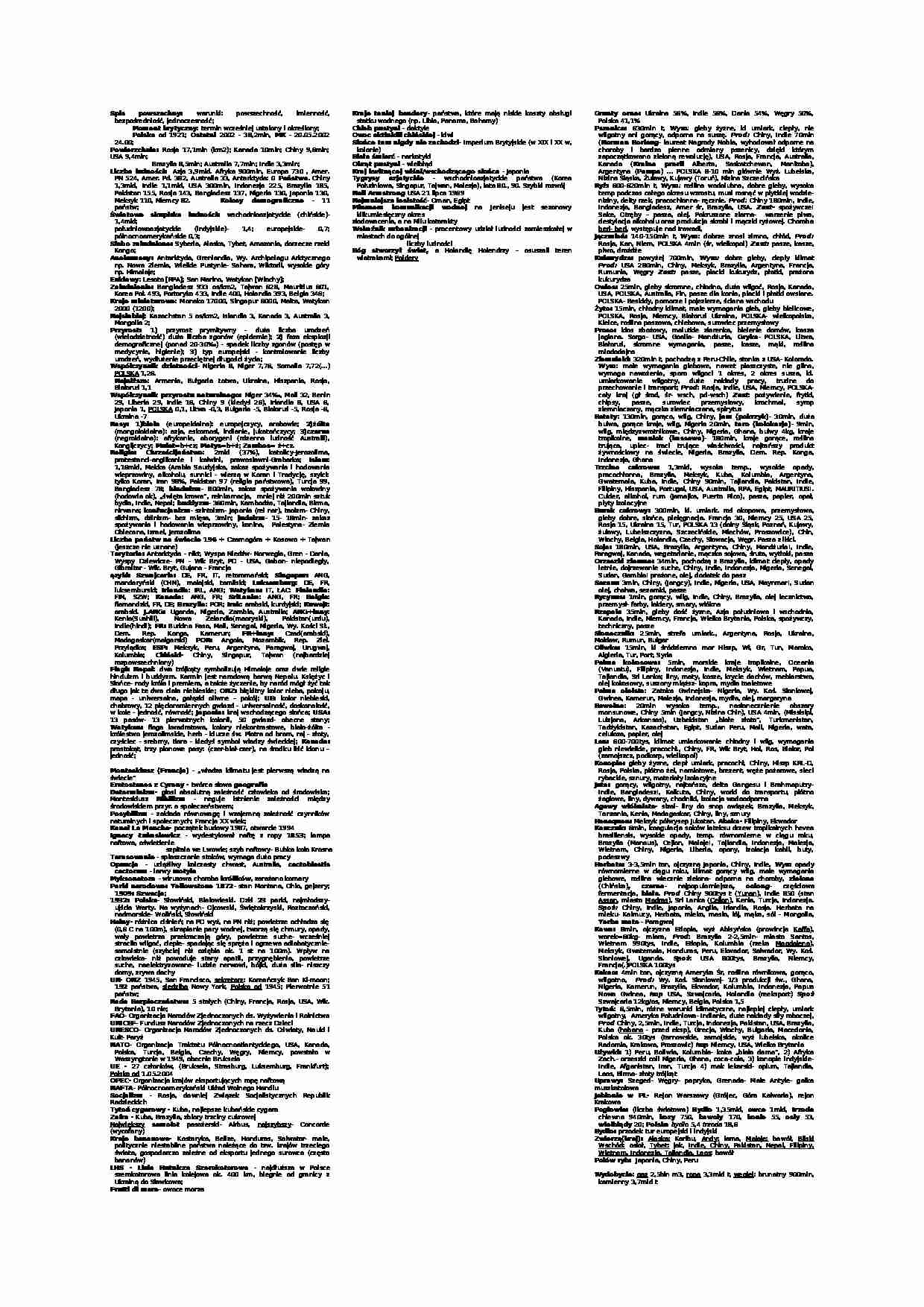 geografia kryteria - strona 1