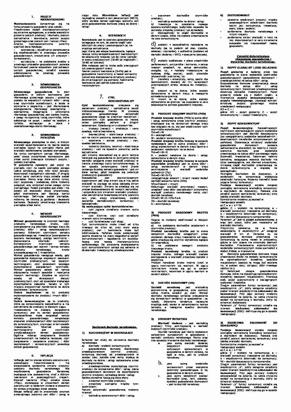 Makroekonomia - wiedza w pigułce - strona 1