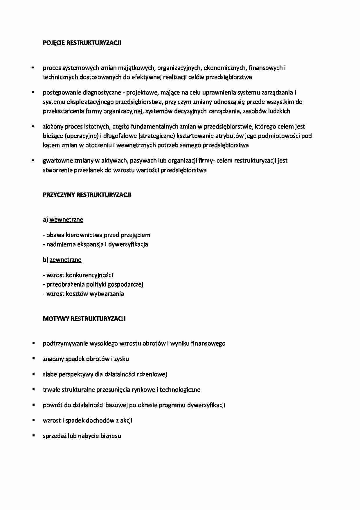 restrukturyzacja - płynność finansowa - strona 1