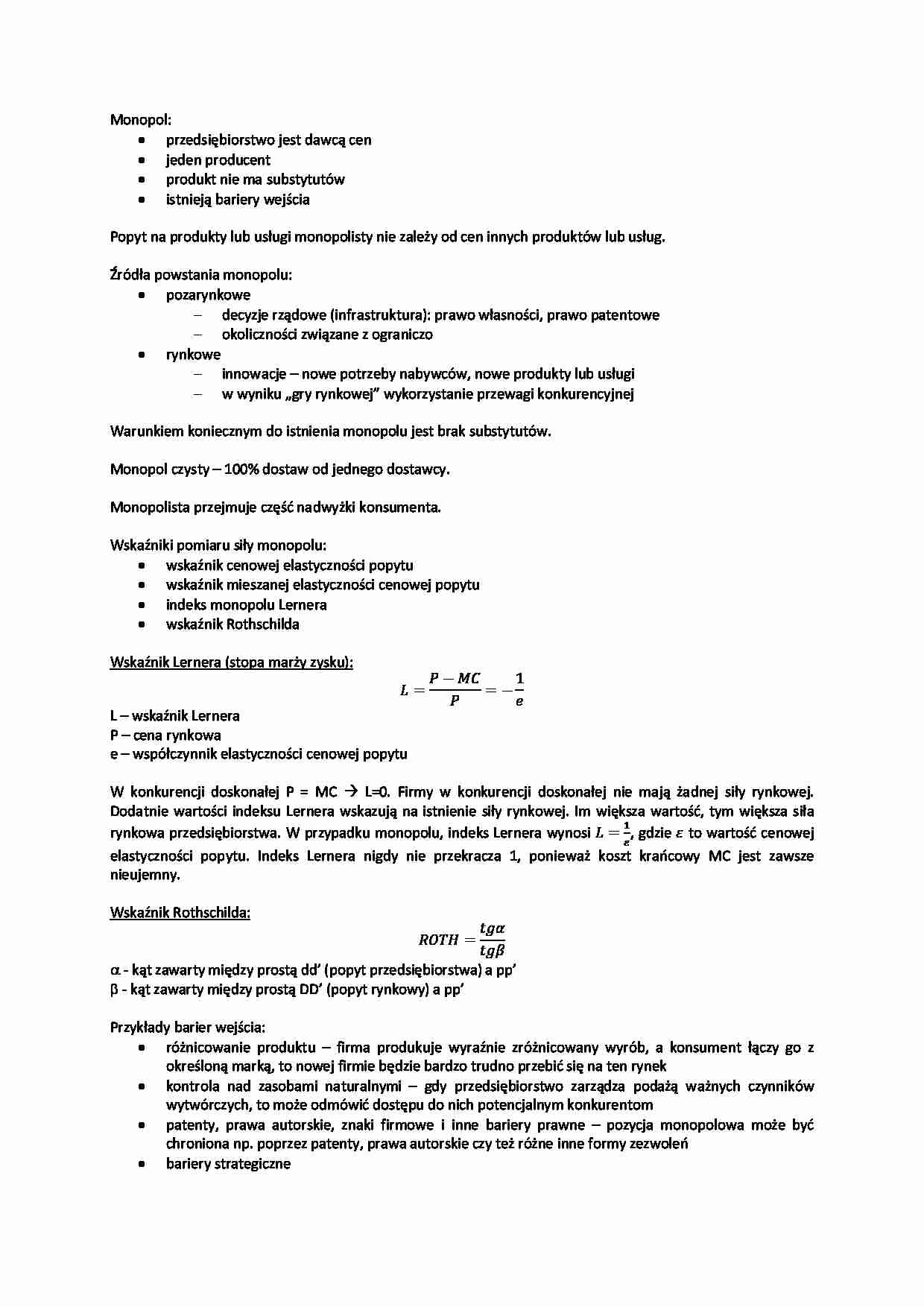Monopol - ekonomia menedzerska - strona 1