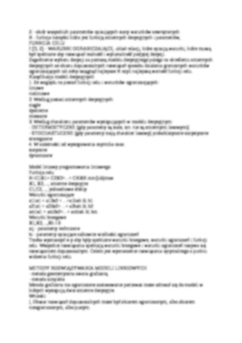 badania operacyjneteoria - Model decyzyjny - strona 2
