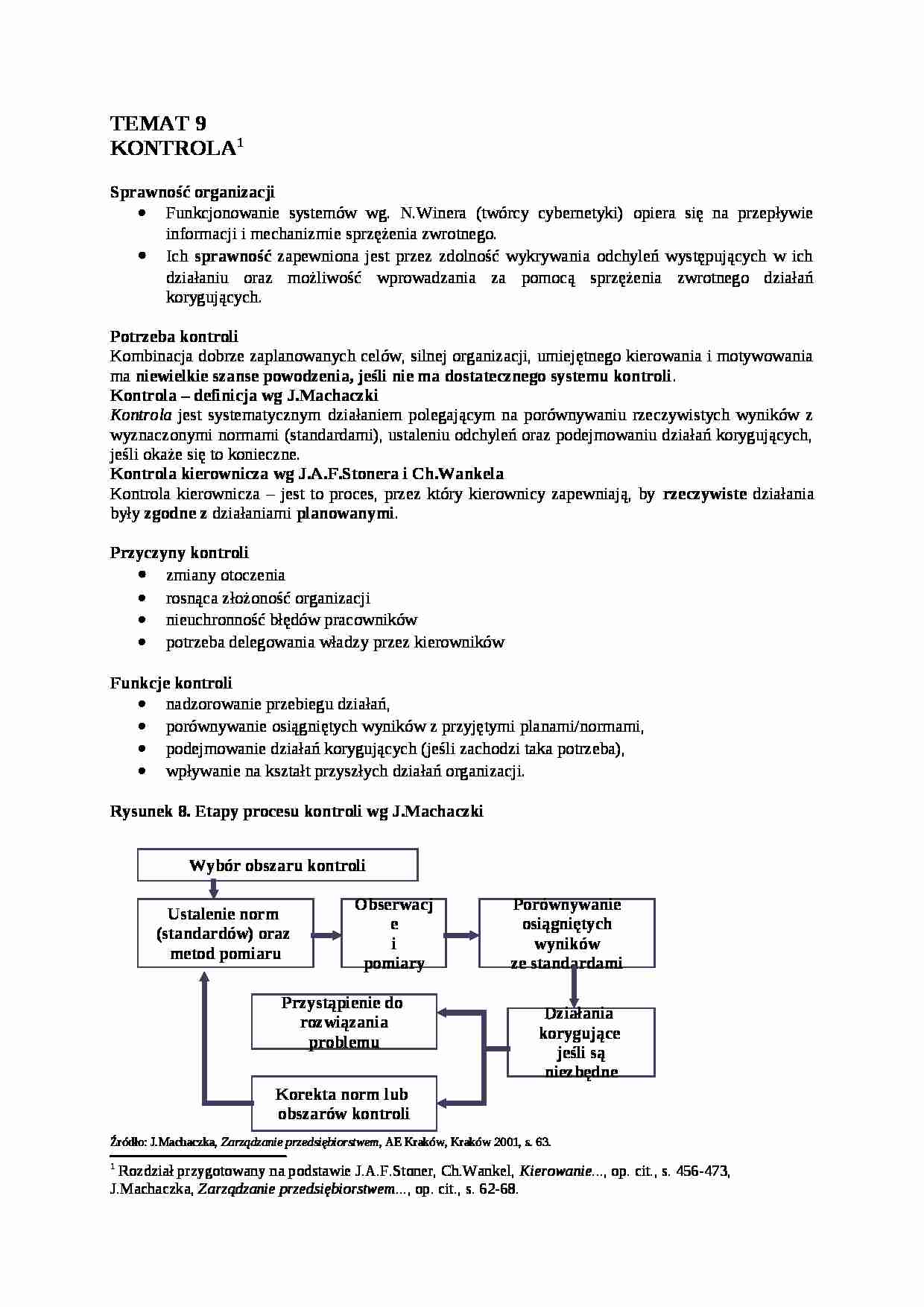 KONTROLA  - wykłady - strona 1