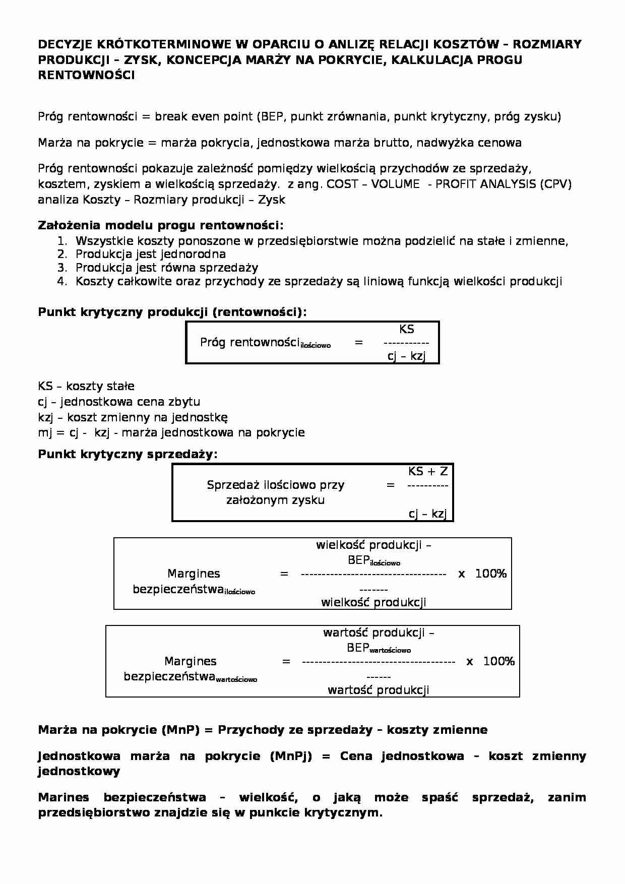 ANLIZA PUNKTÓW KRYTYCZNYCH - strona 1