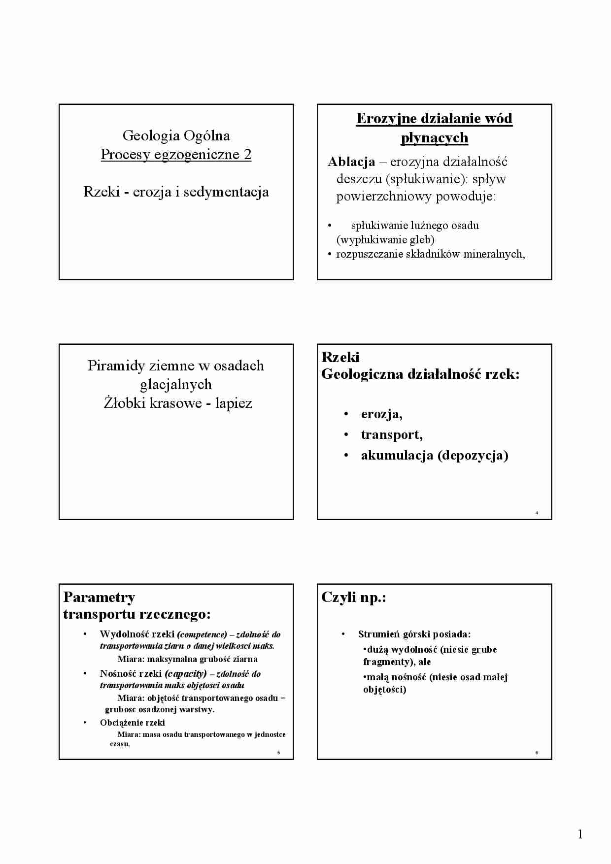 Geologia Ogólna Procesy egzogeniczne 2 - strona 1