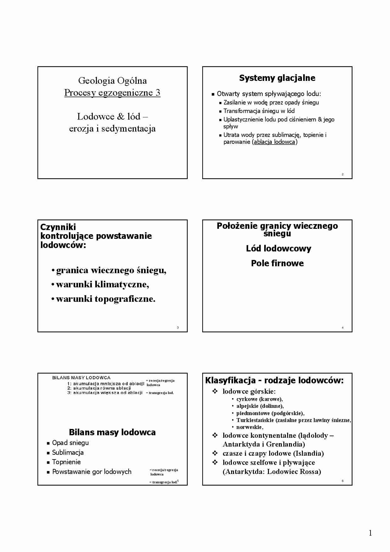 Geologia Ogólna Procesy egzogeniczne 3 - strona 1