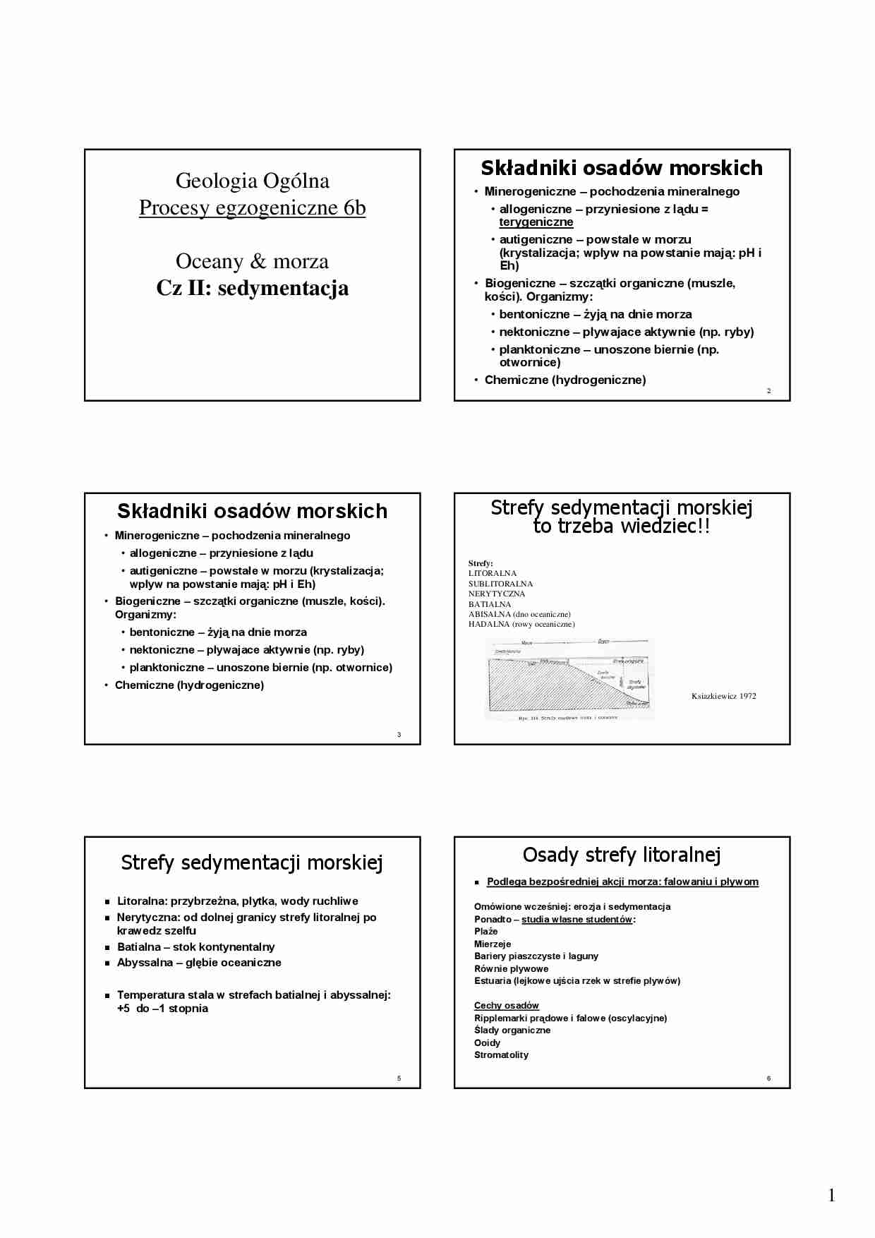 Geologia Morza&oceany czII sedymentacja - strona 1