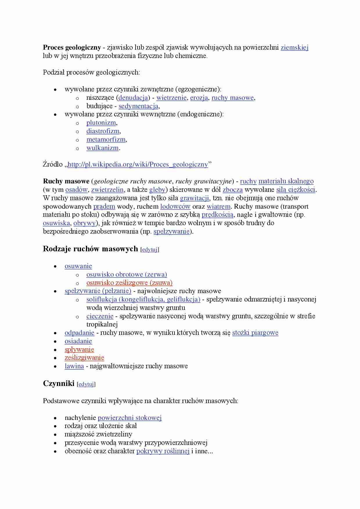 geologia, ruchy masowe - strona 1