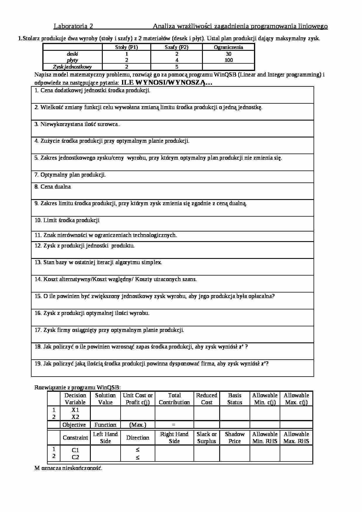 Analiza_ wrażliwości - zadania czII - strona 1