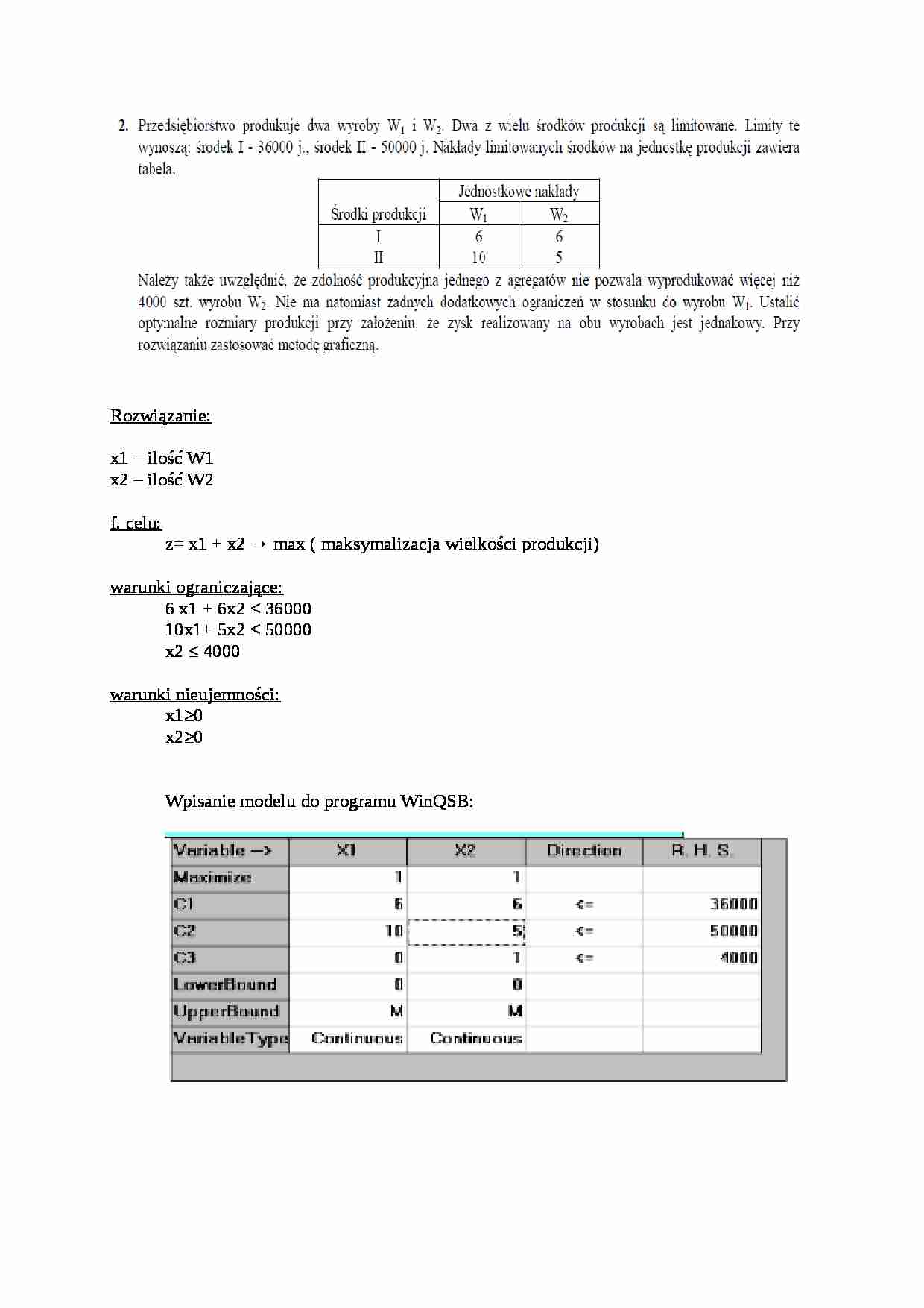 raport - badania operacyjne - strona 1