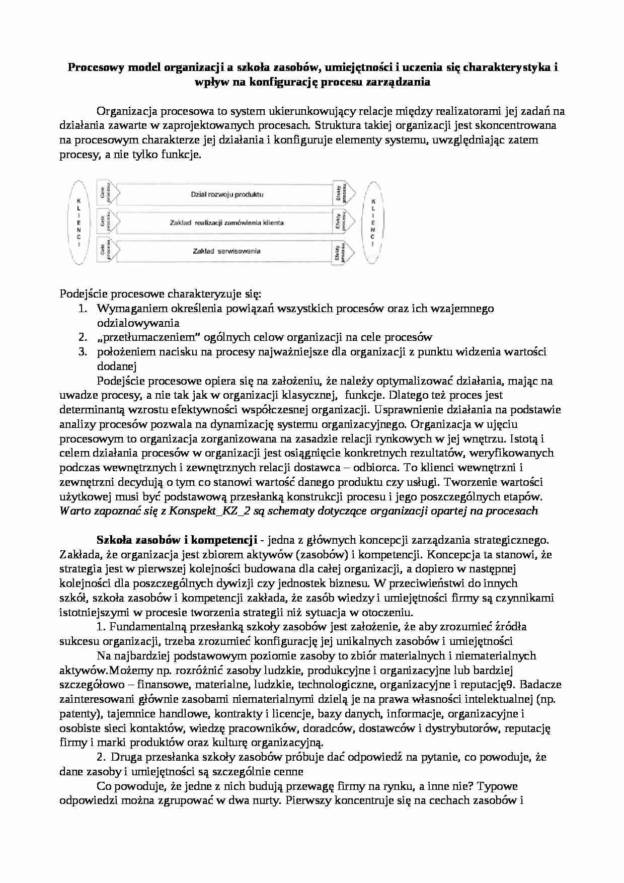 Procesowy model organizacji - strona 1