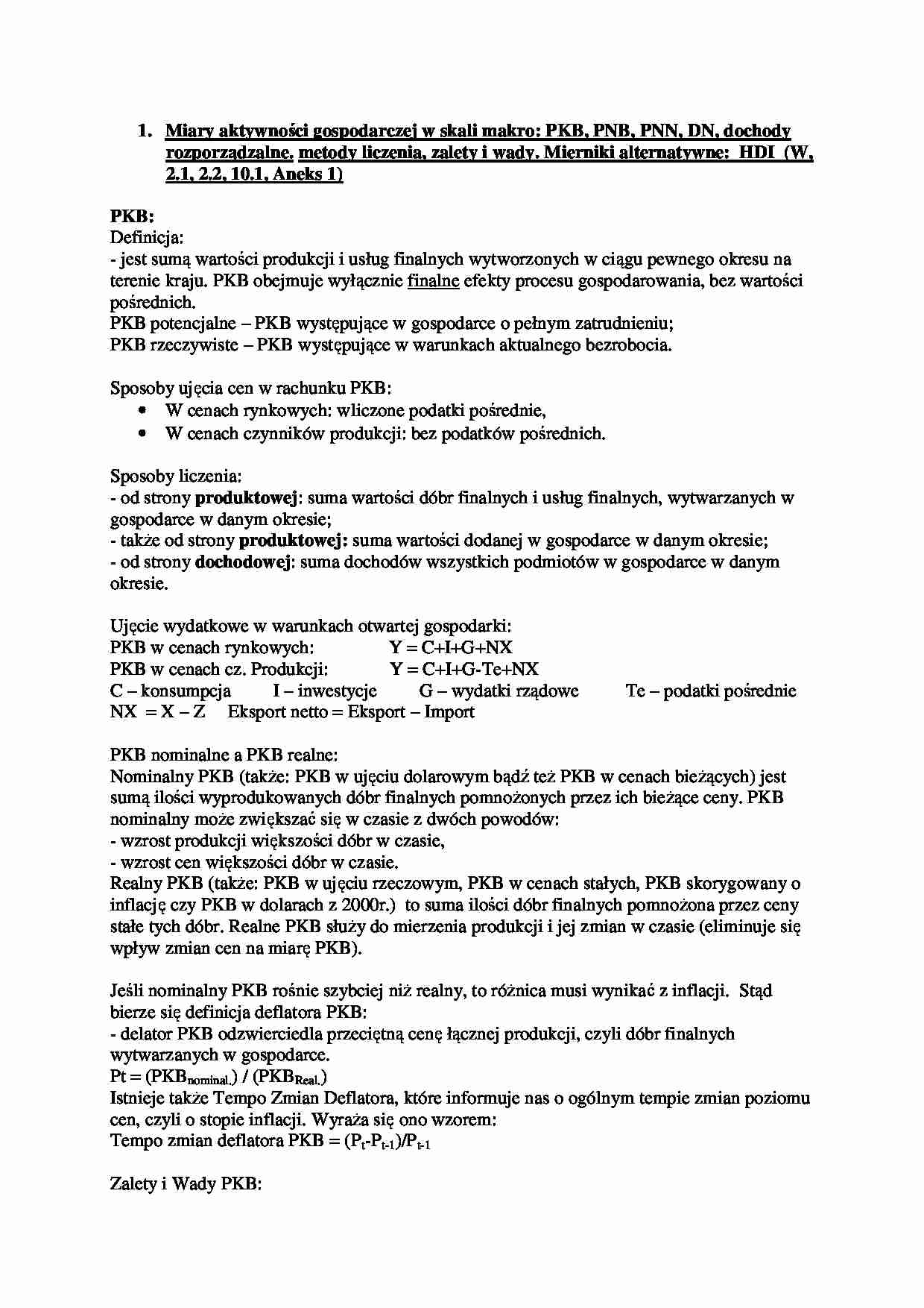 Makroekonomia - PKB, PNB - strona 1