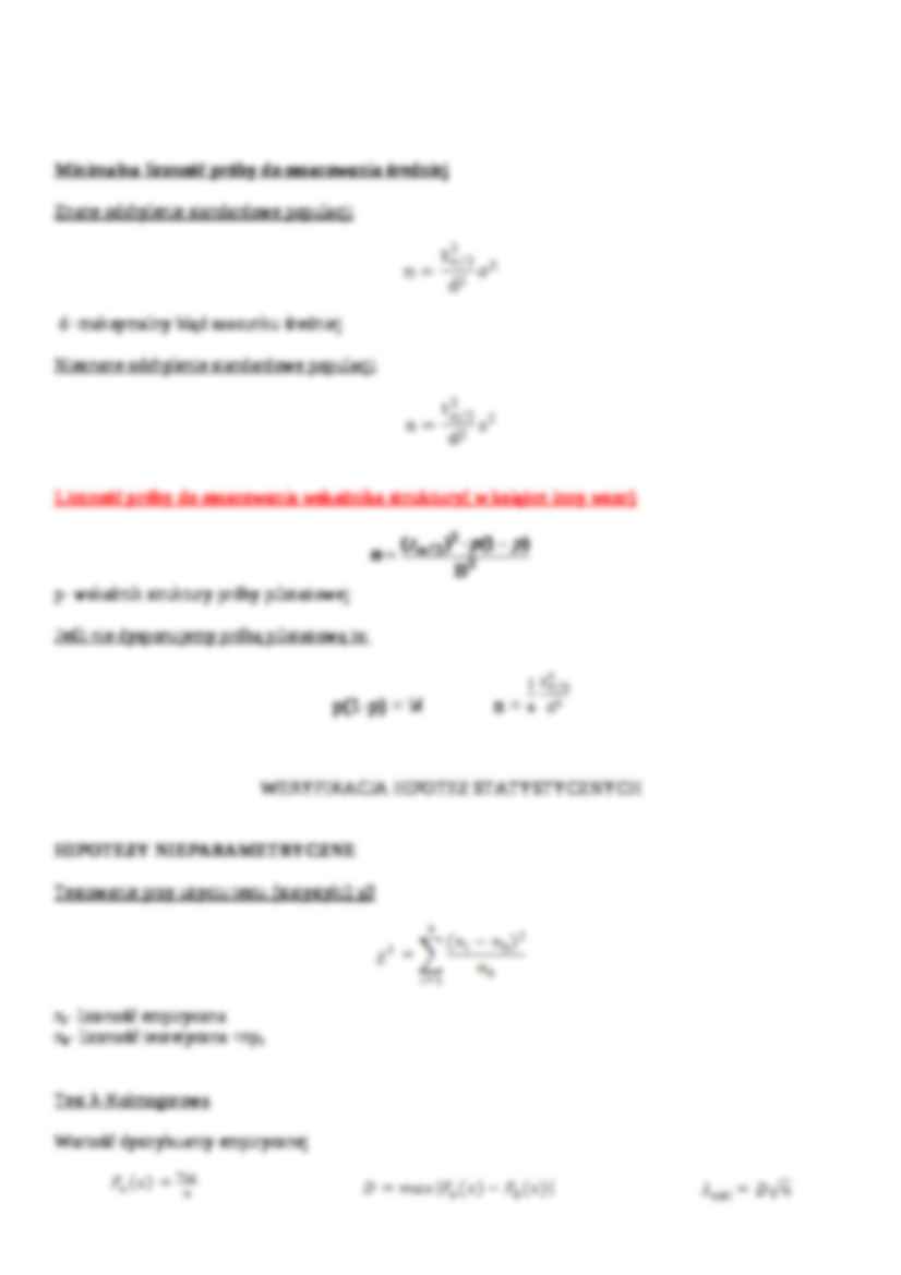 statystyka matematyczna - WZORY - strona 3