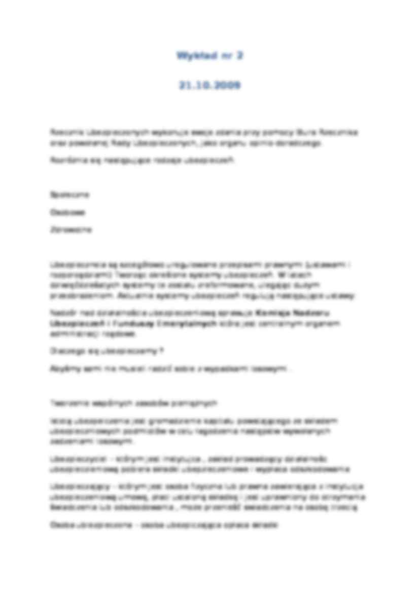 Ubezpieczenia Wykład - strona 2