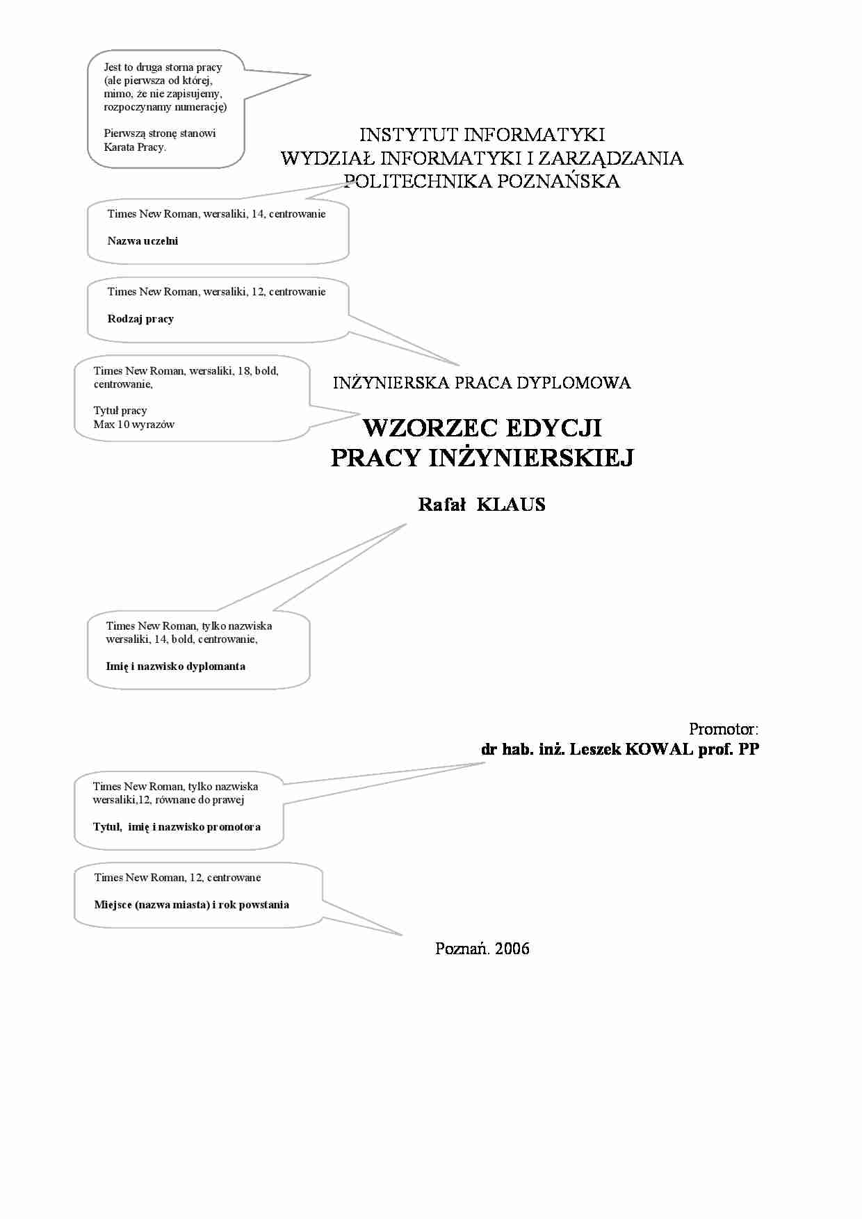 kosztorys, wzorzec - strona 1