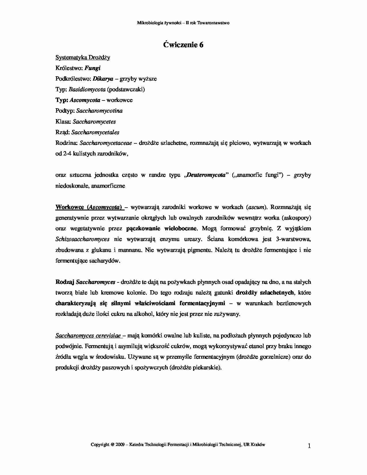 mikrobiologia, Ćwiczenie 6 - strona 1