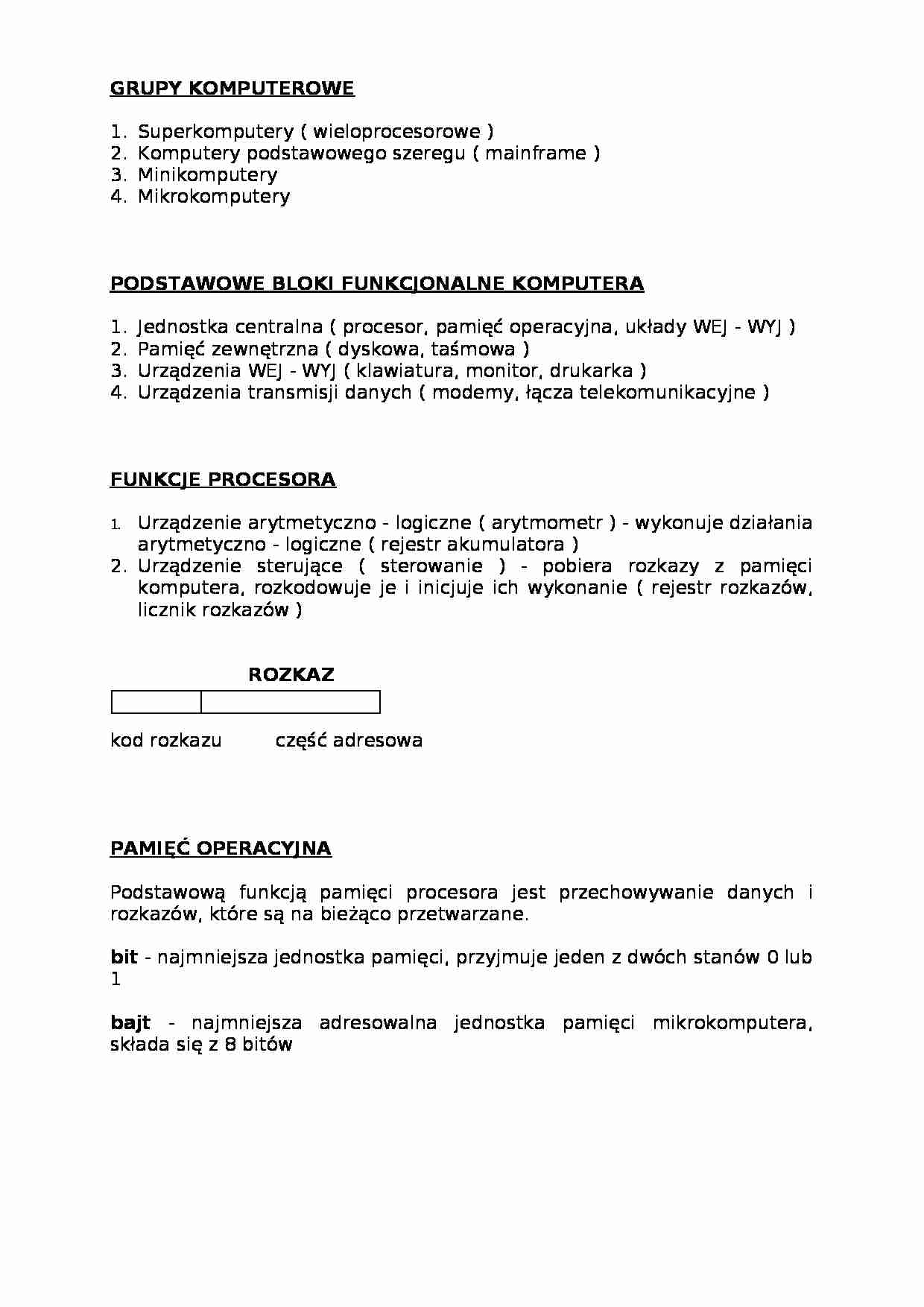 Informatyka - podstawy - strona 1