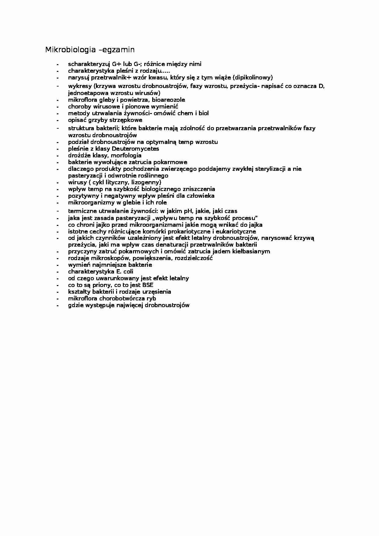 Mikrobiologia egzamin - charakterystyka pleśni - strona 1