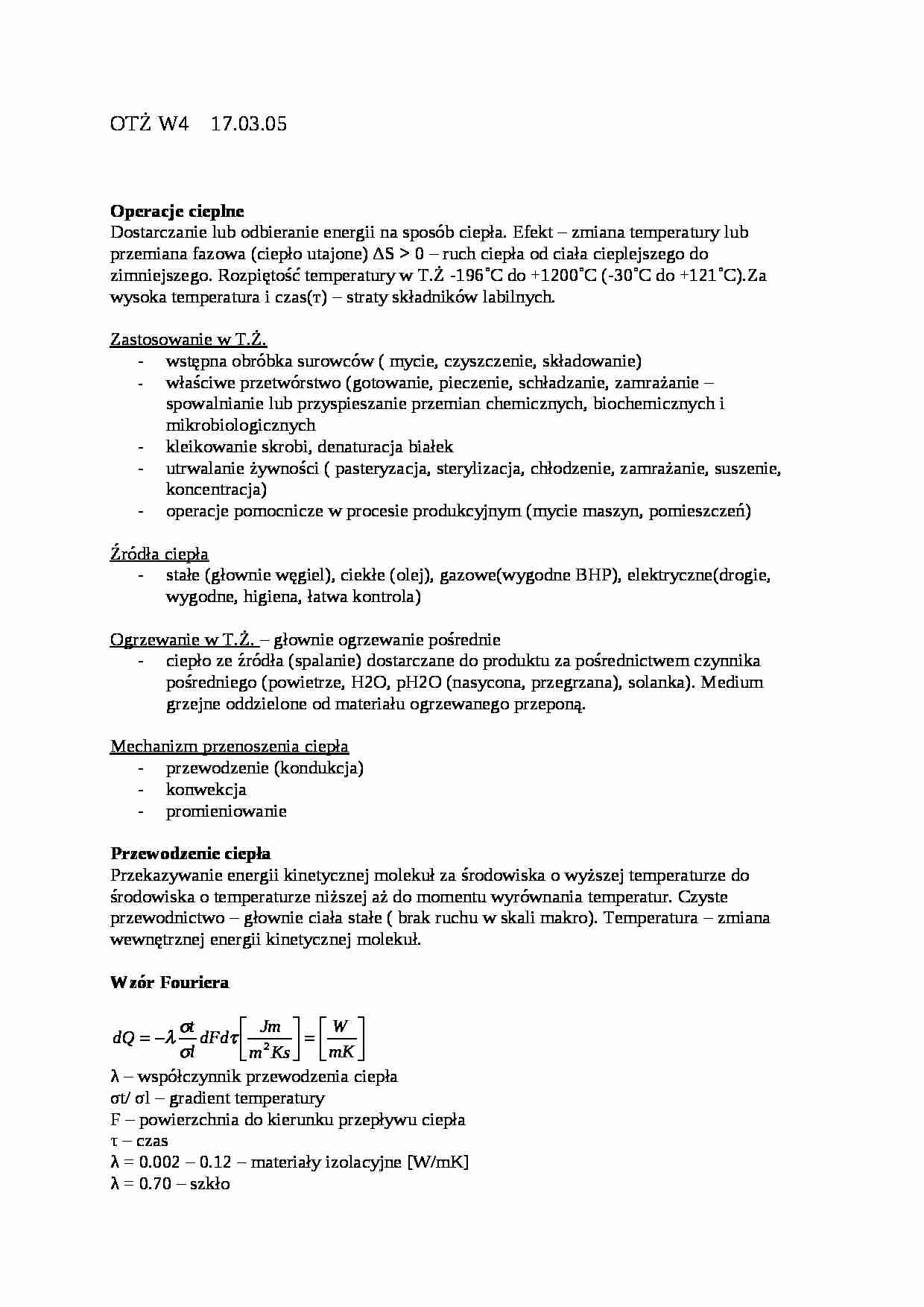 Operacje cieplne - strona 1