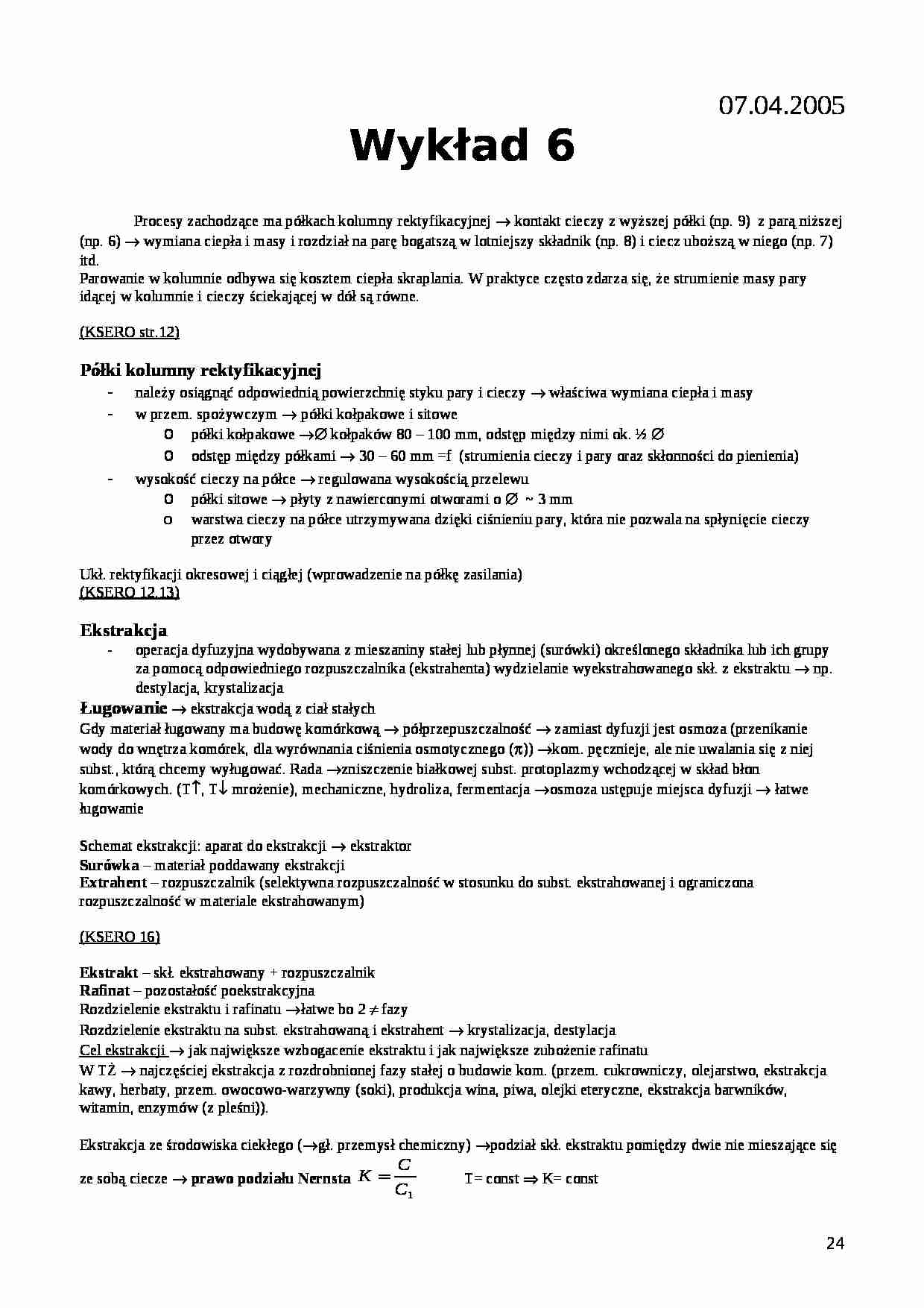 Ogólna technologia żywności - wykład 6 - strona 1