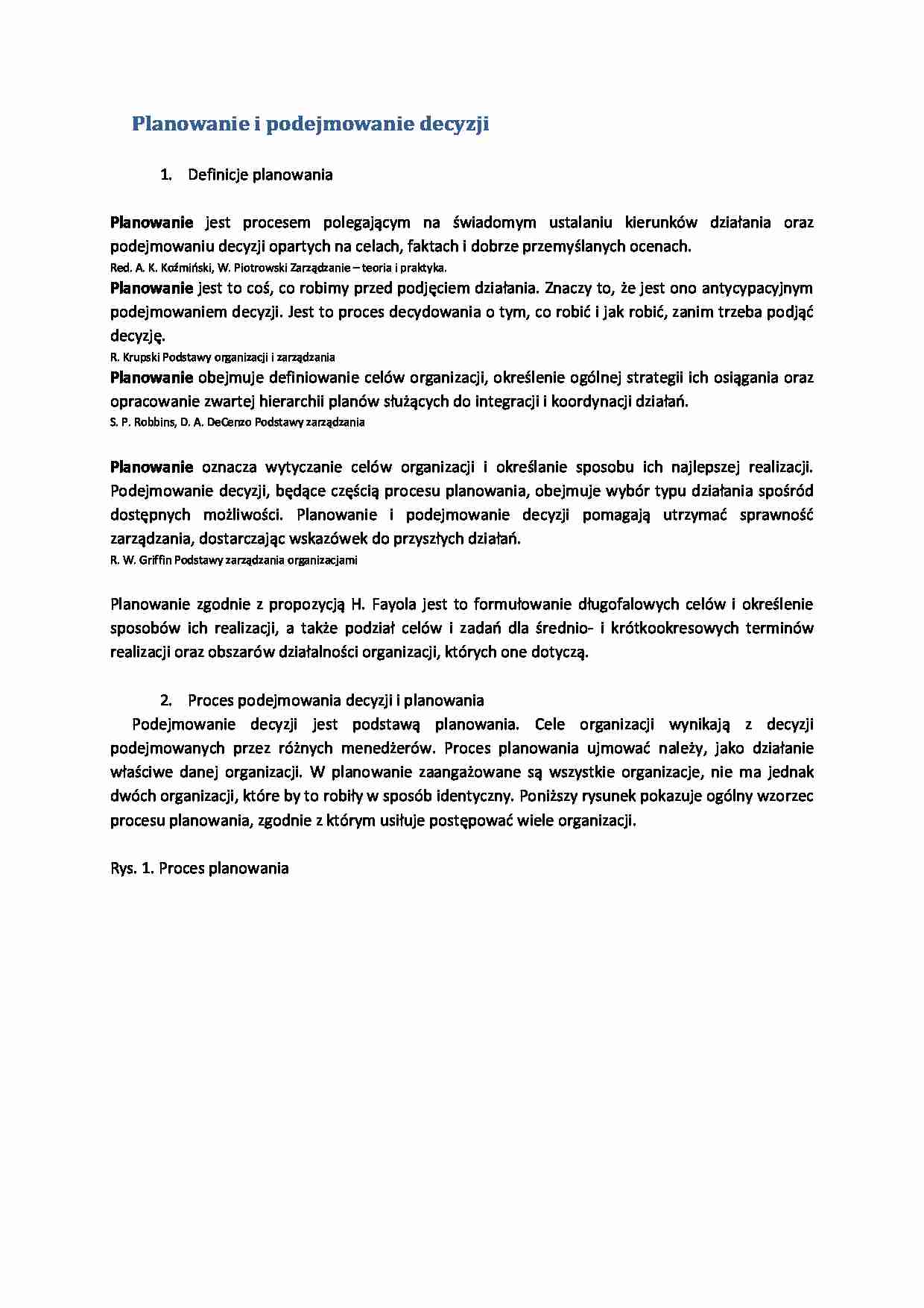 Planowanie i podejmowanie decyzji - strona 1