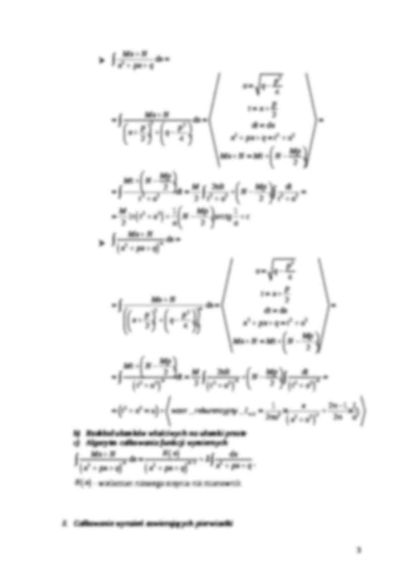 Całka nieoznaczona - Funkcja pierwotna - strona 3