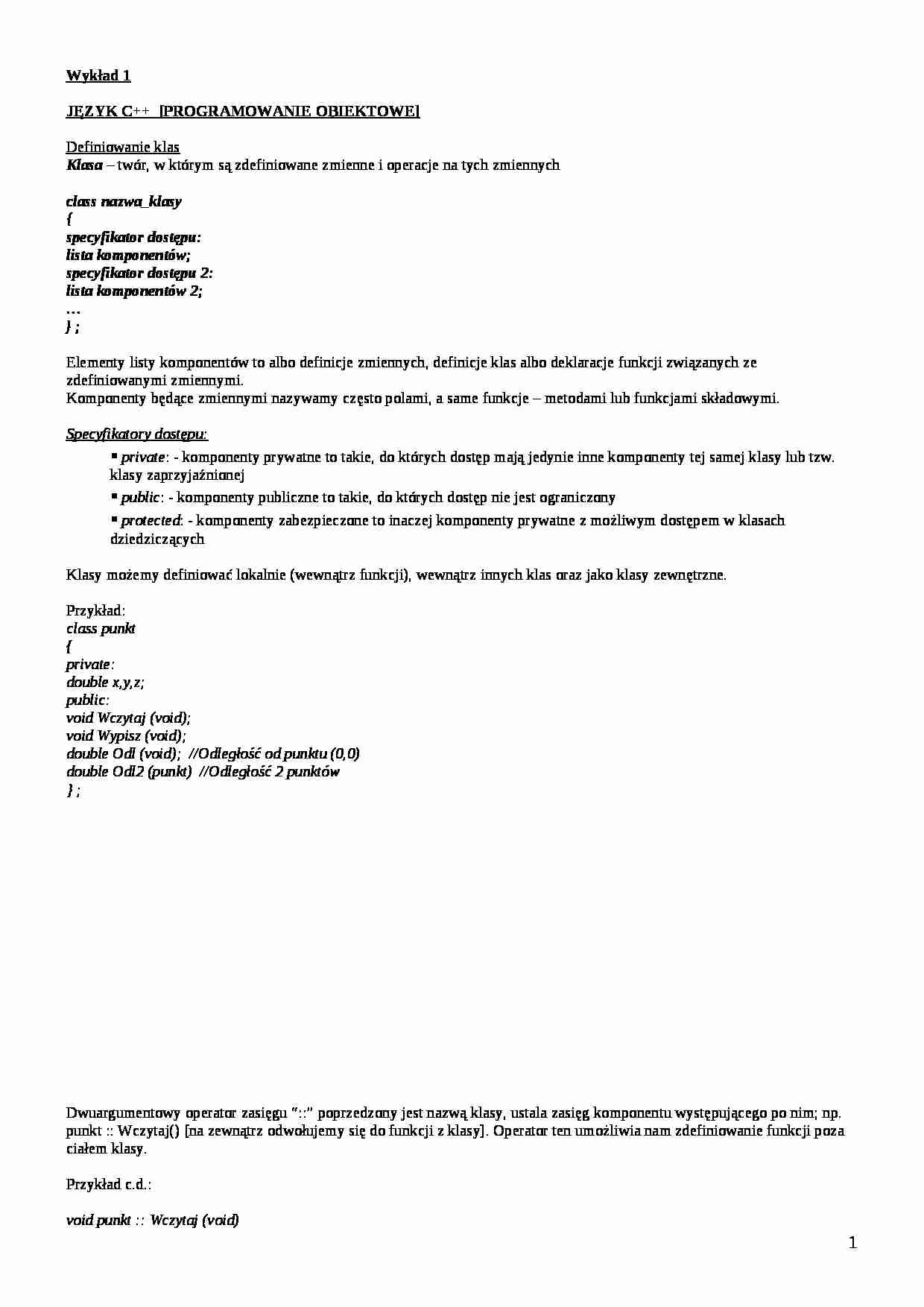 informatyka, wykłady z semestru 2 - strona 1