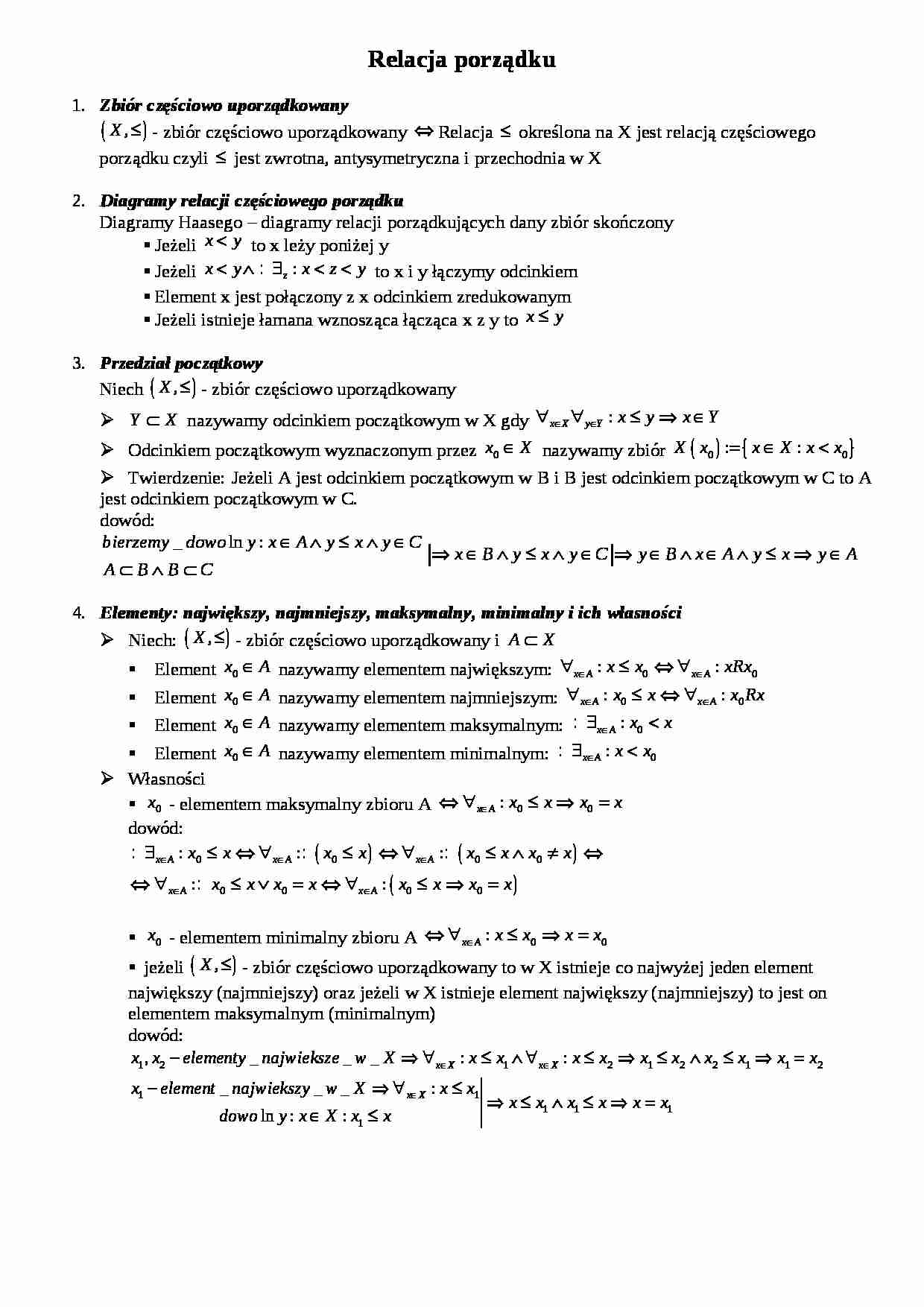 Relacja porządku - strona 1