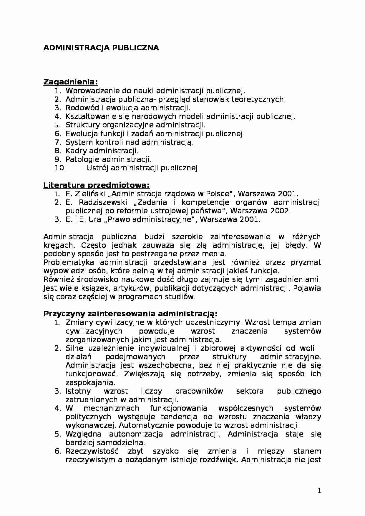 Administracja publiczna - Literatura - strona 1