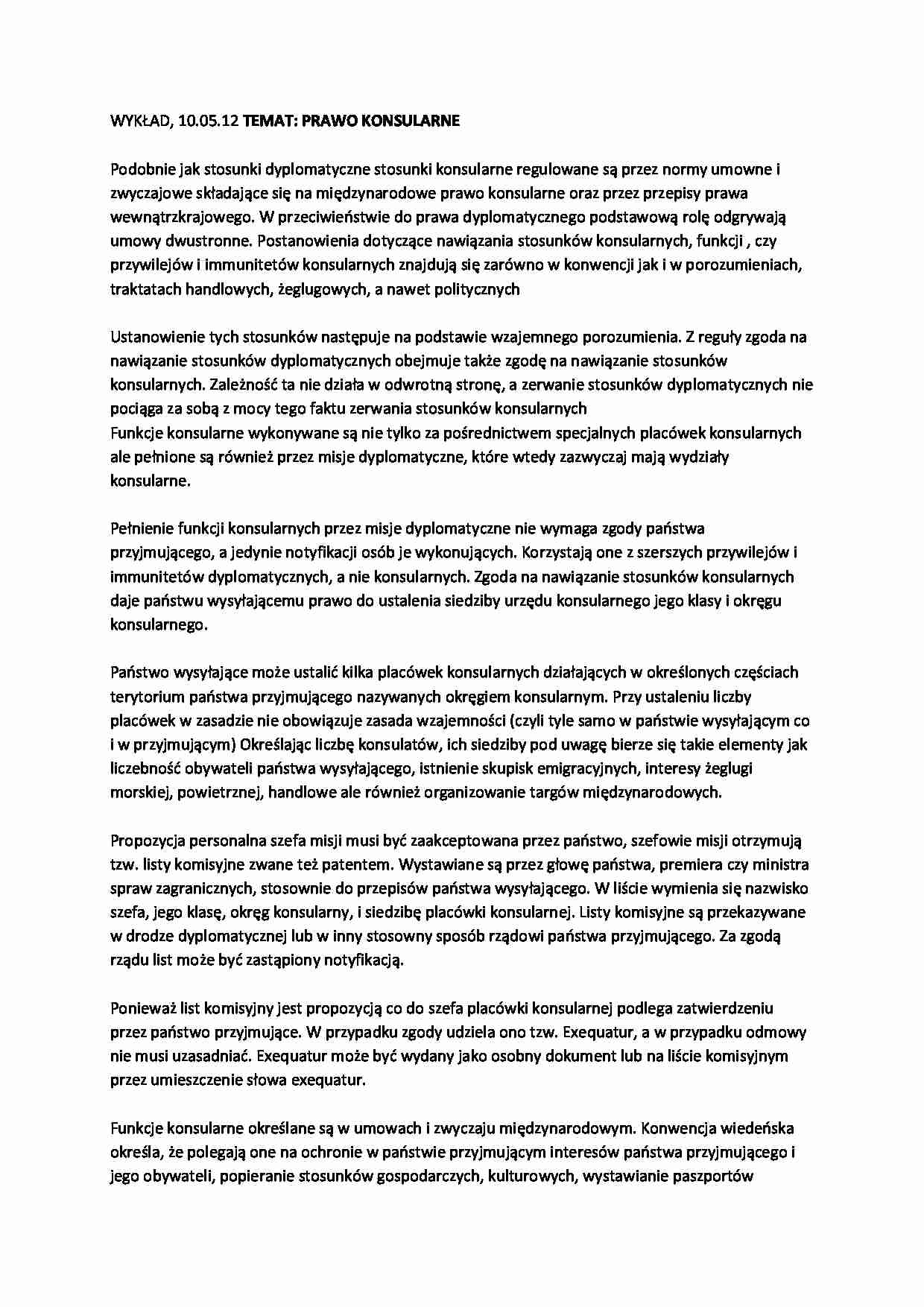 Prawo konsularne - strona 1