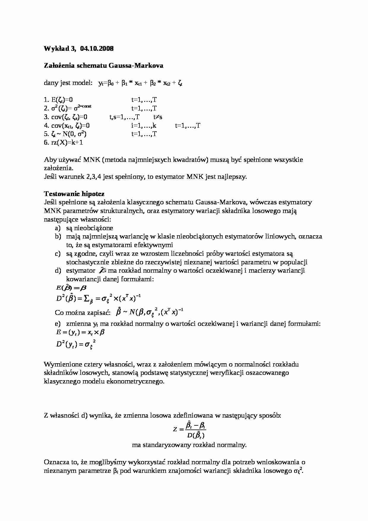 Schemat Gaussa-Markowa - strona 1
