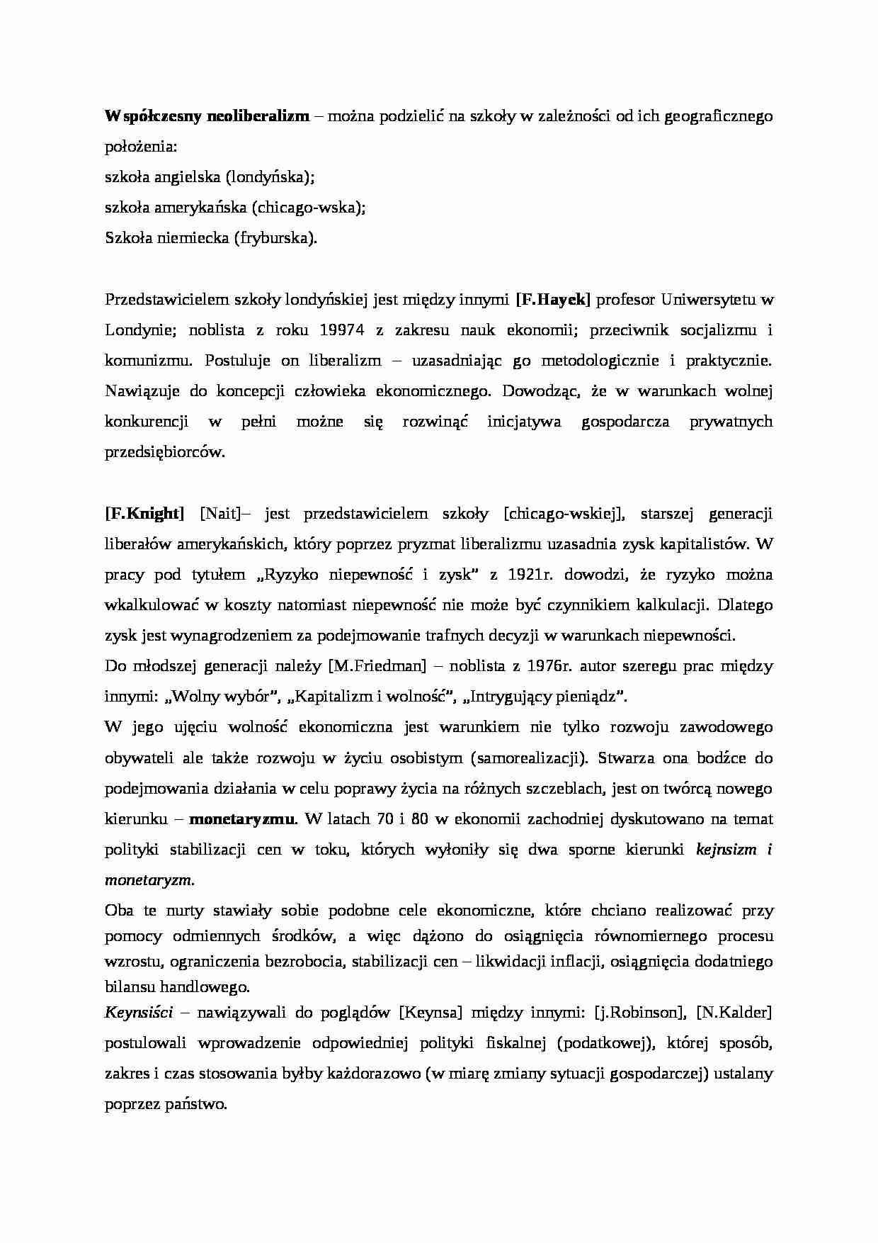 Współczesny neoliberalizm - strona 1