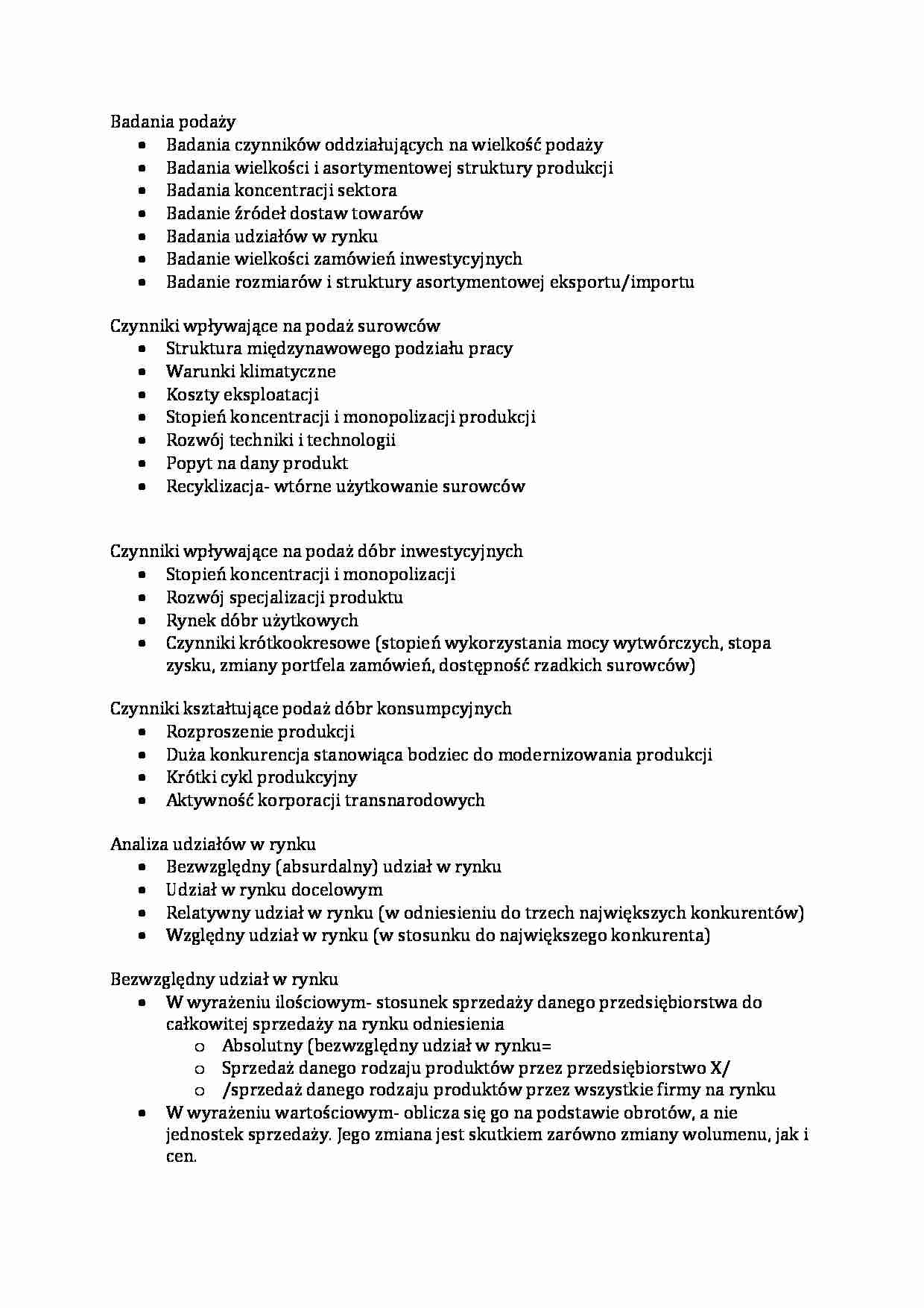 badania podaży - strona 1