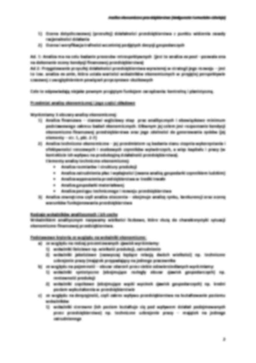 Istota Analizy Ekonomicznej Przedsiębiorstwa  - strona 2