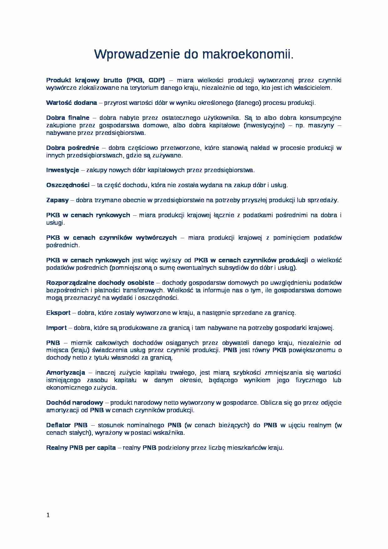 makroekonomia wprowadzenie - strona 1
