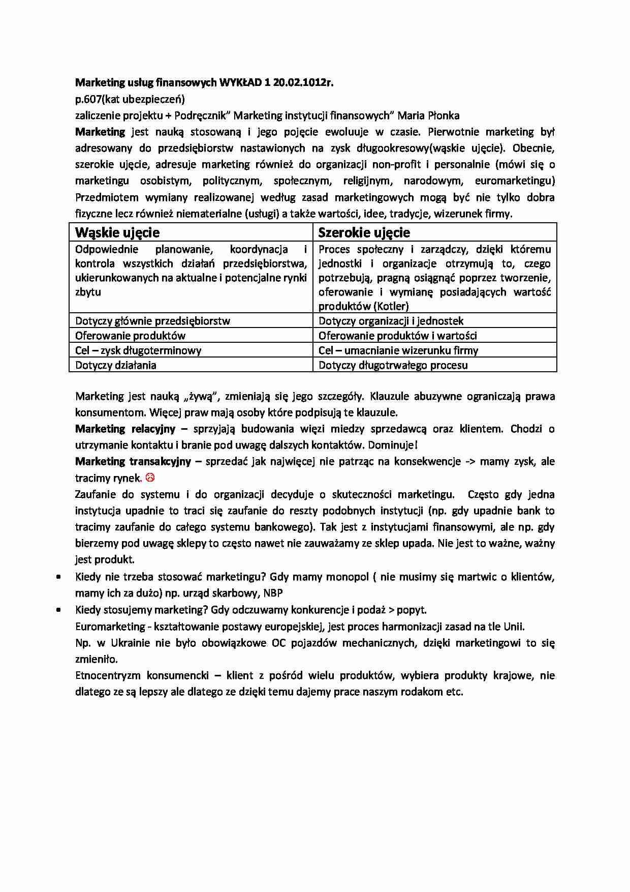 Marketing Uslug finansowych - wstep - strona 1