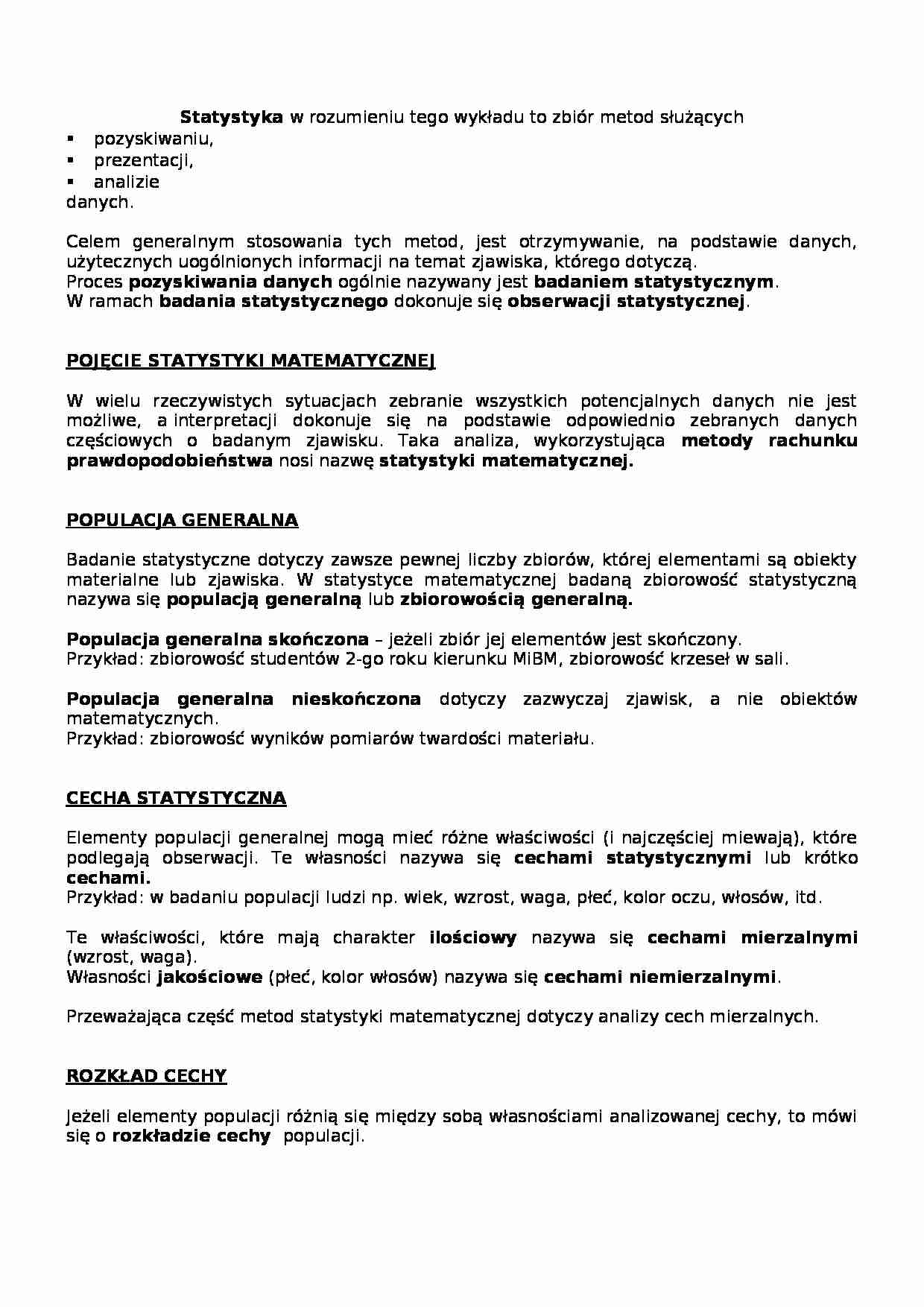 Statystyka matematyczna - strona 1