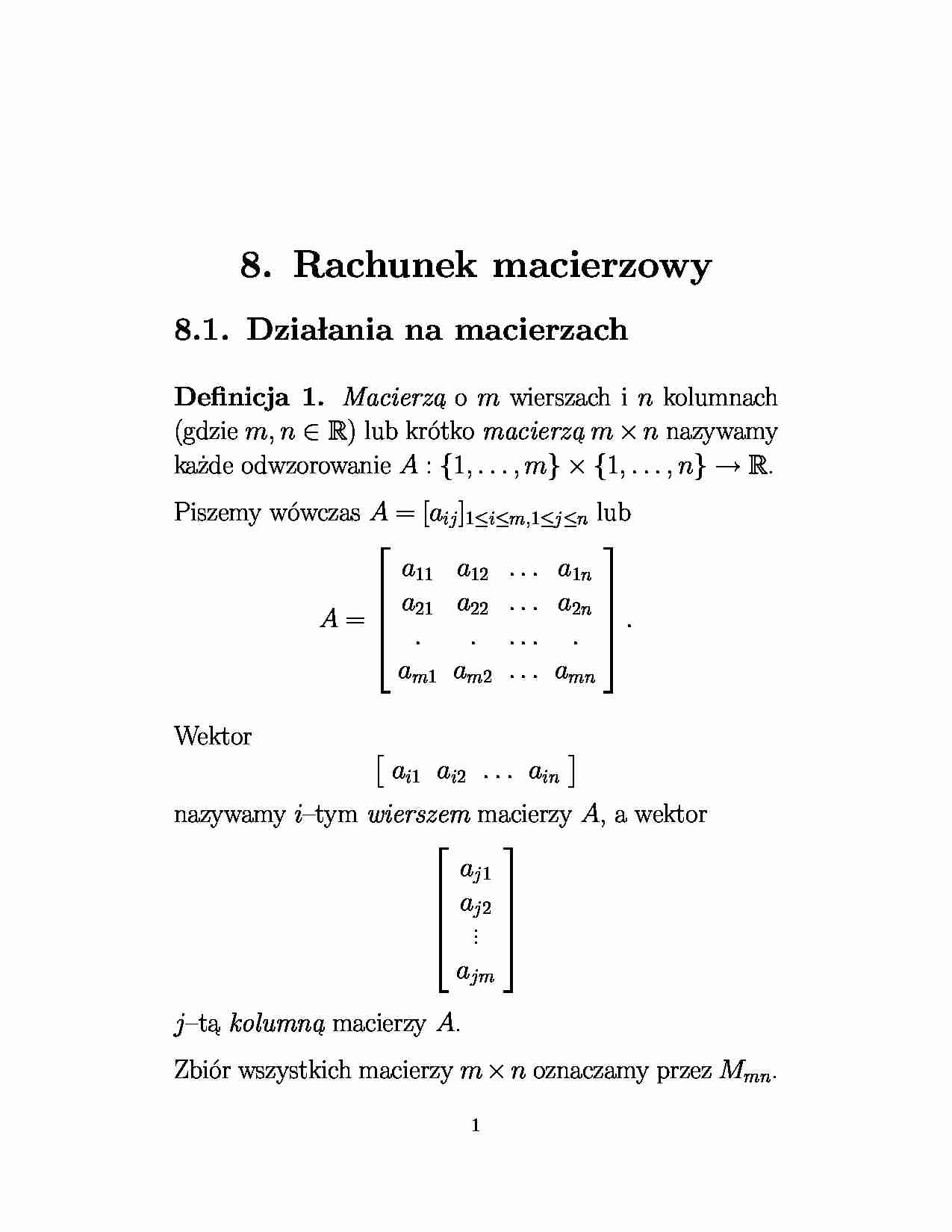 Rachunek macierzowy - strona 1