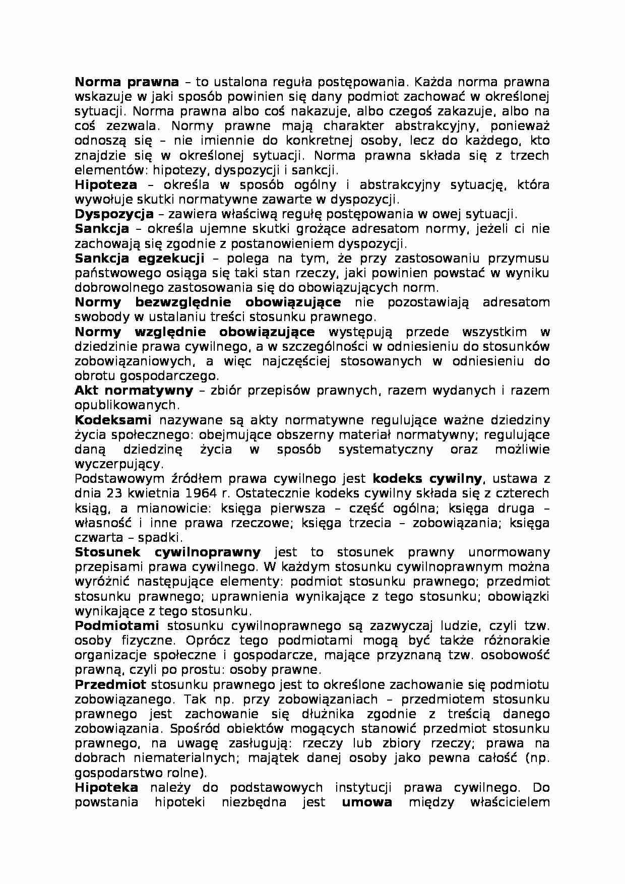 Definicje norma prawna kodeks nieruchomość i inne - strona 1