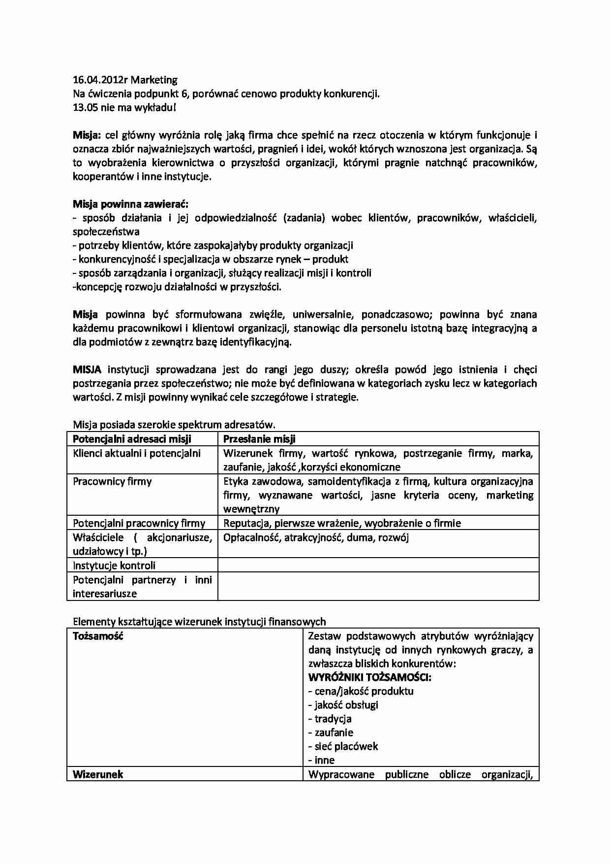 marketing - misja - strona 1