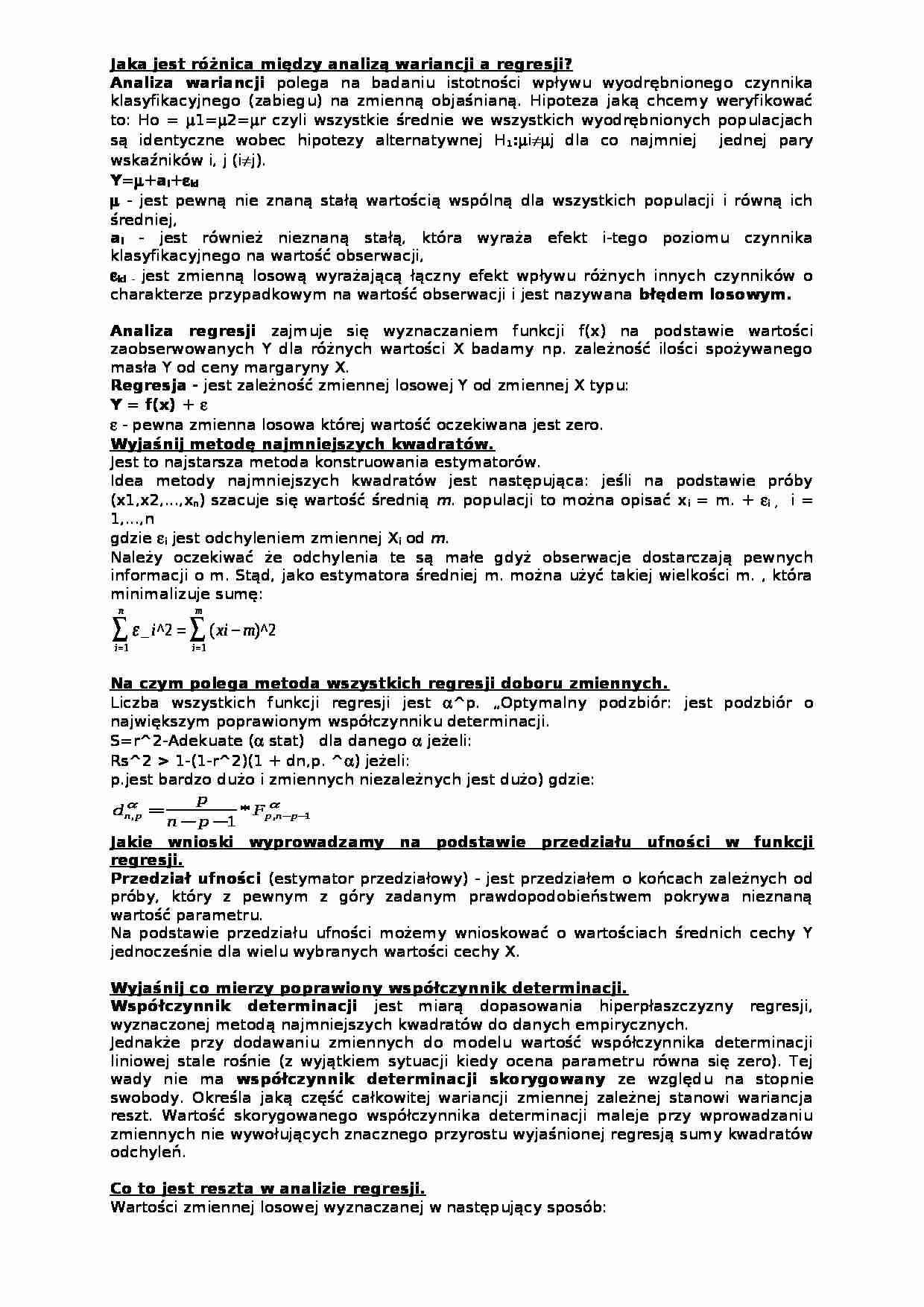 Statystyka - zagadnienia i interpretacja wzorów  - strona 1