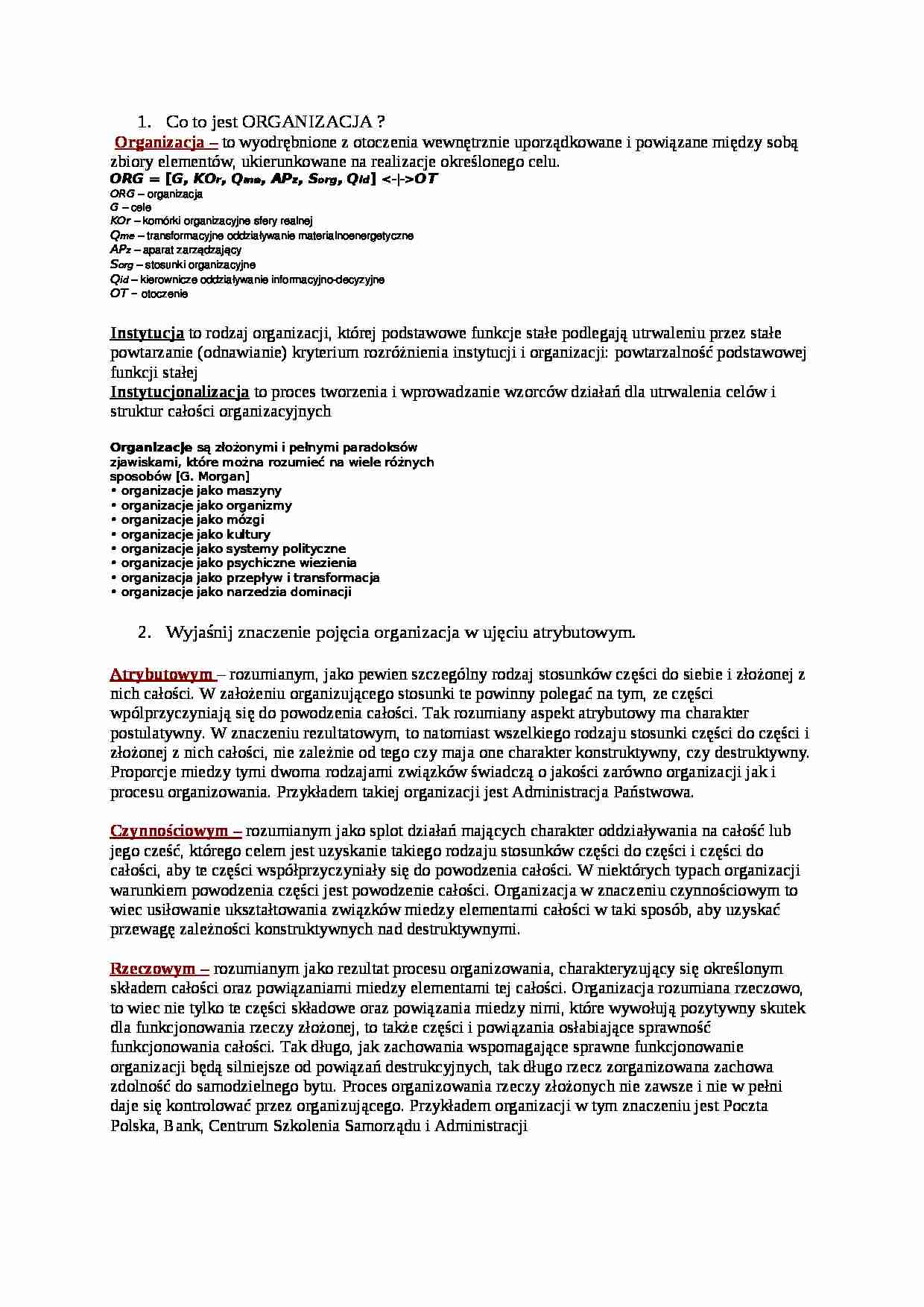 organizacje cz 1 - strona 1