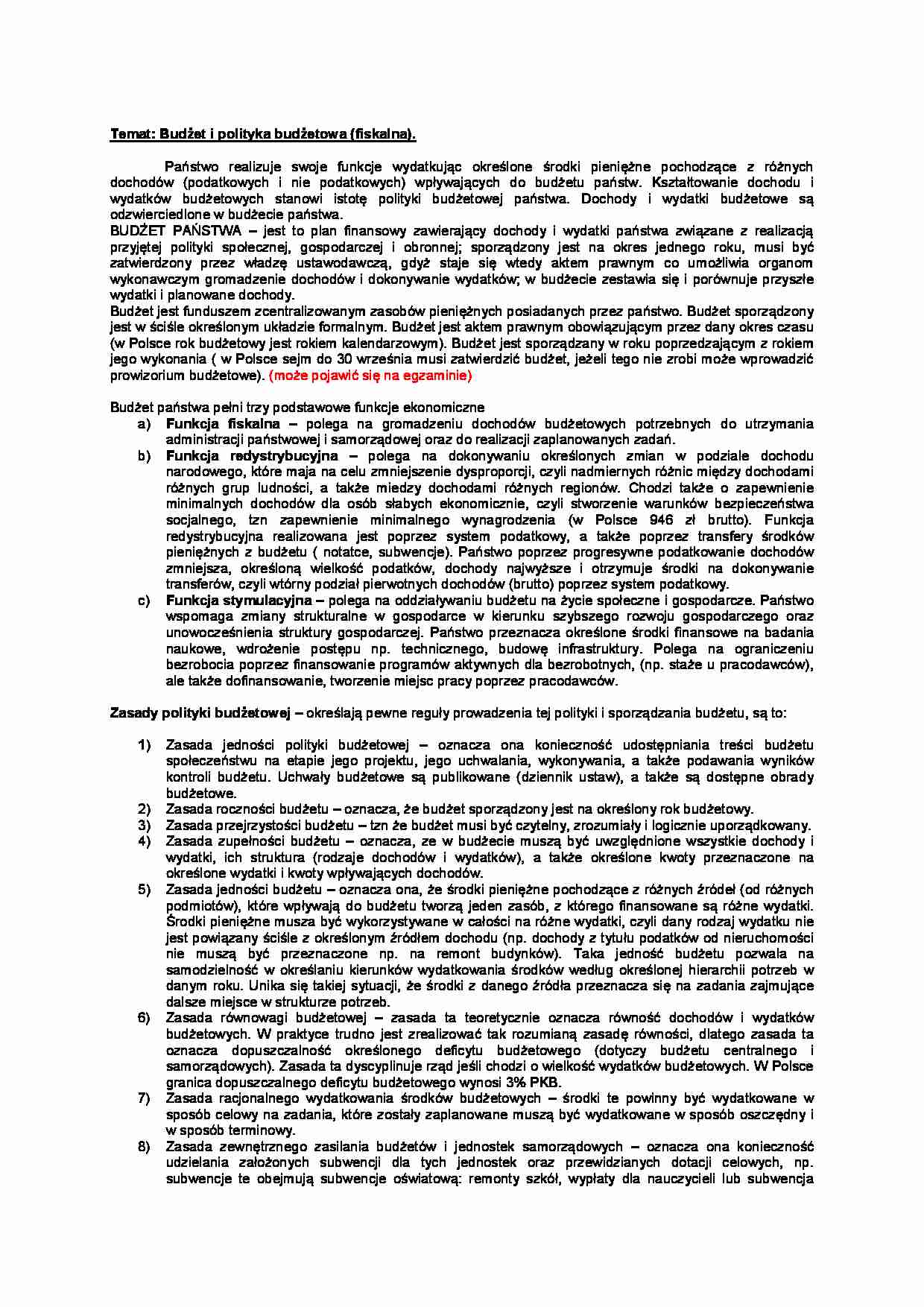 budżet i polityka budżetowa - strona 1