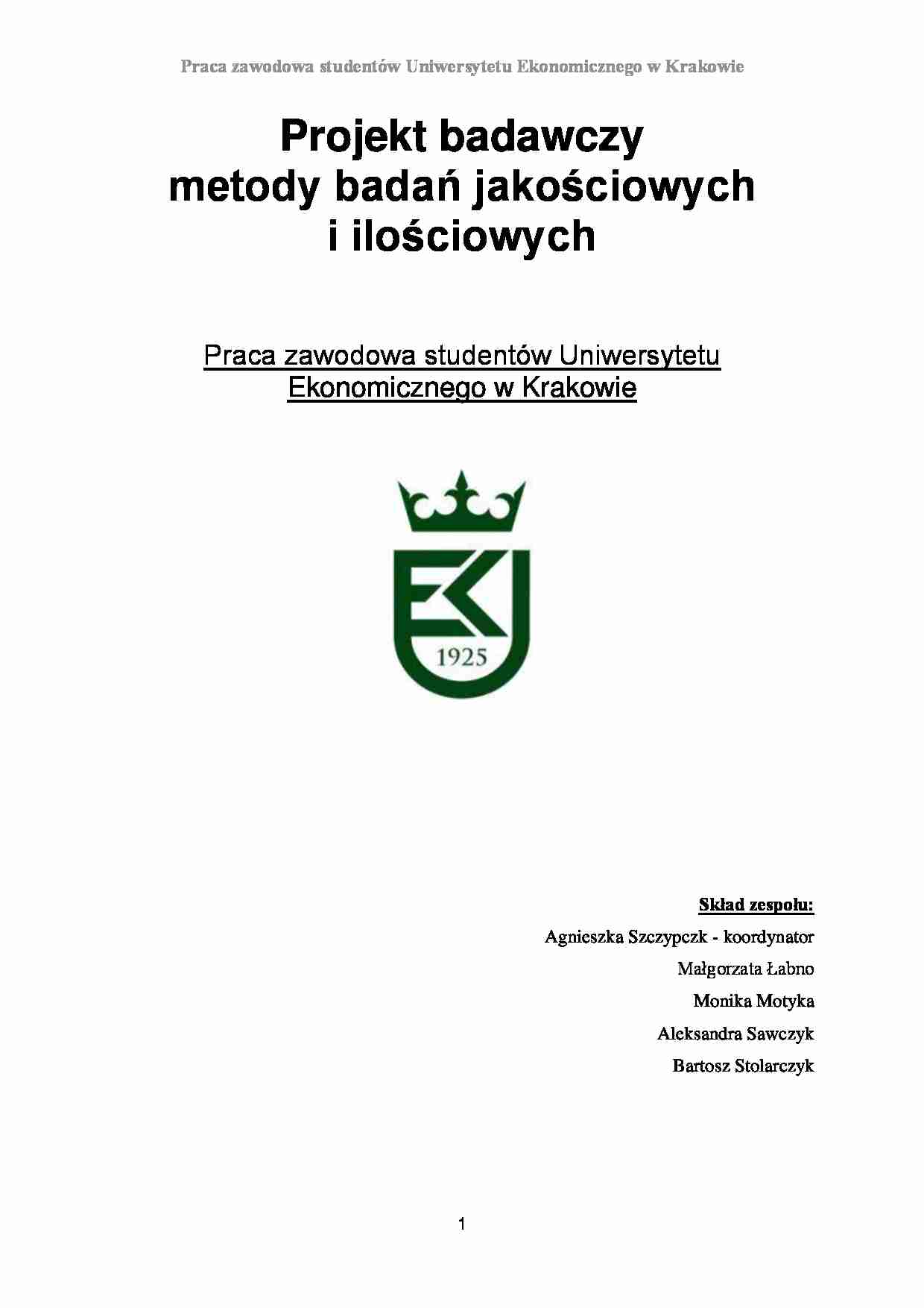 Metody badań ilościowych - strona 1