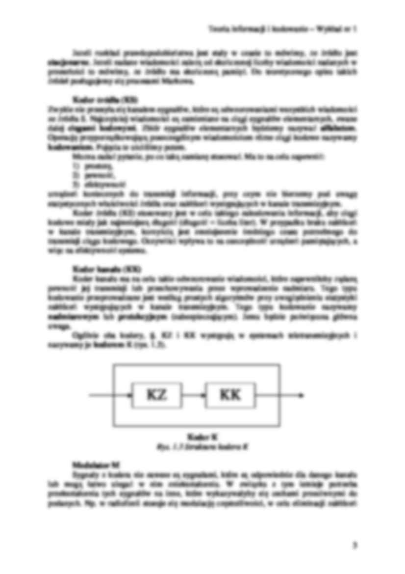 teoria informacji i kodowanie wykłady - strona 3