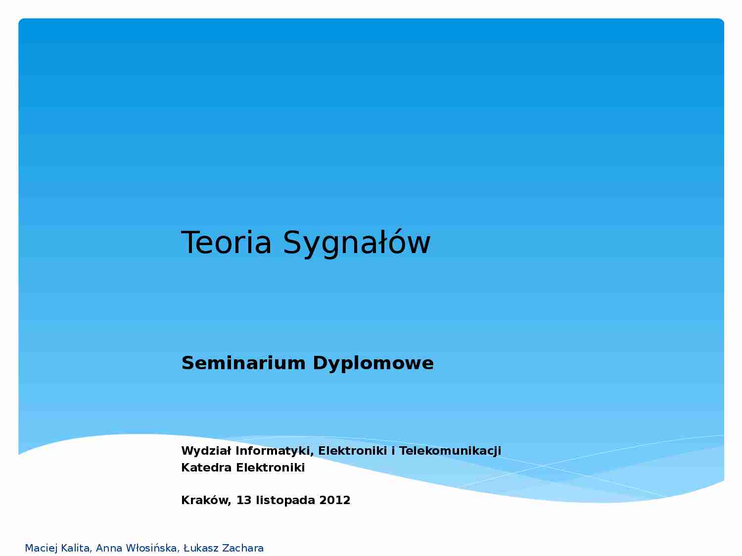 Teoria sygnałów - strona 1