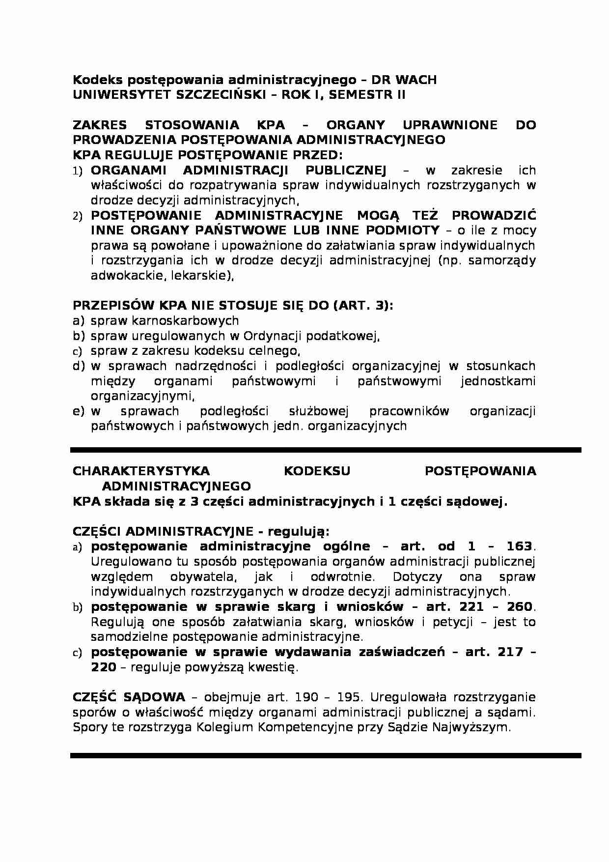 KODEKS POSTĘPOWANIA ADMINISTRACYJNEGO - skomentowane przepisy  - strona 1