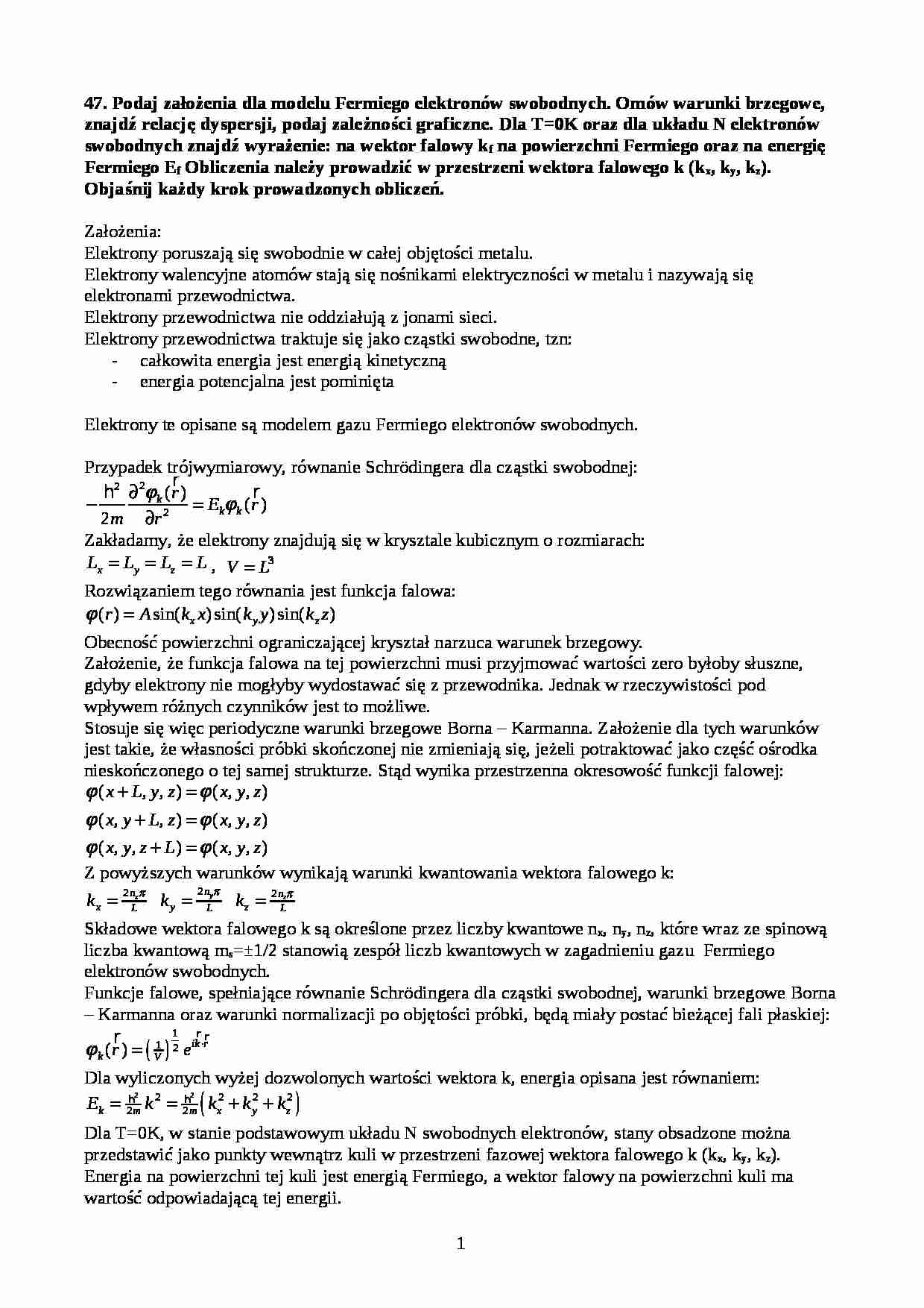 modelu fermiego elektronów swobodnych - strona 1